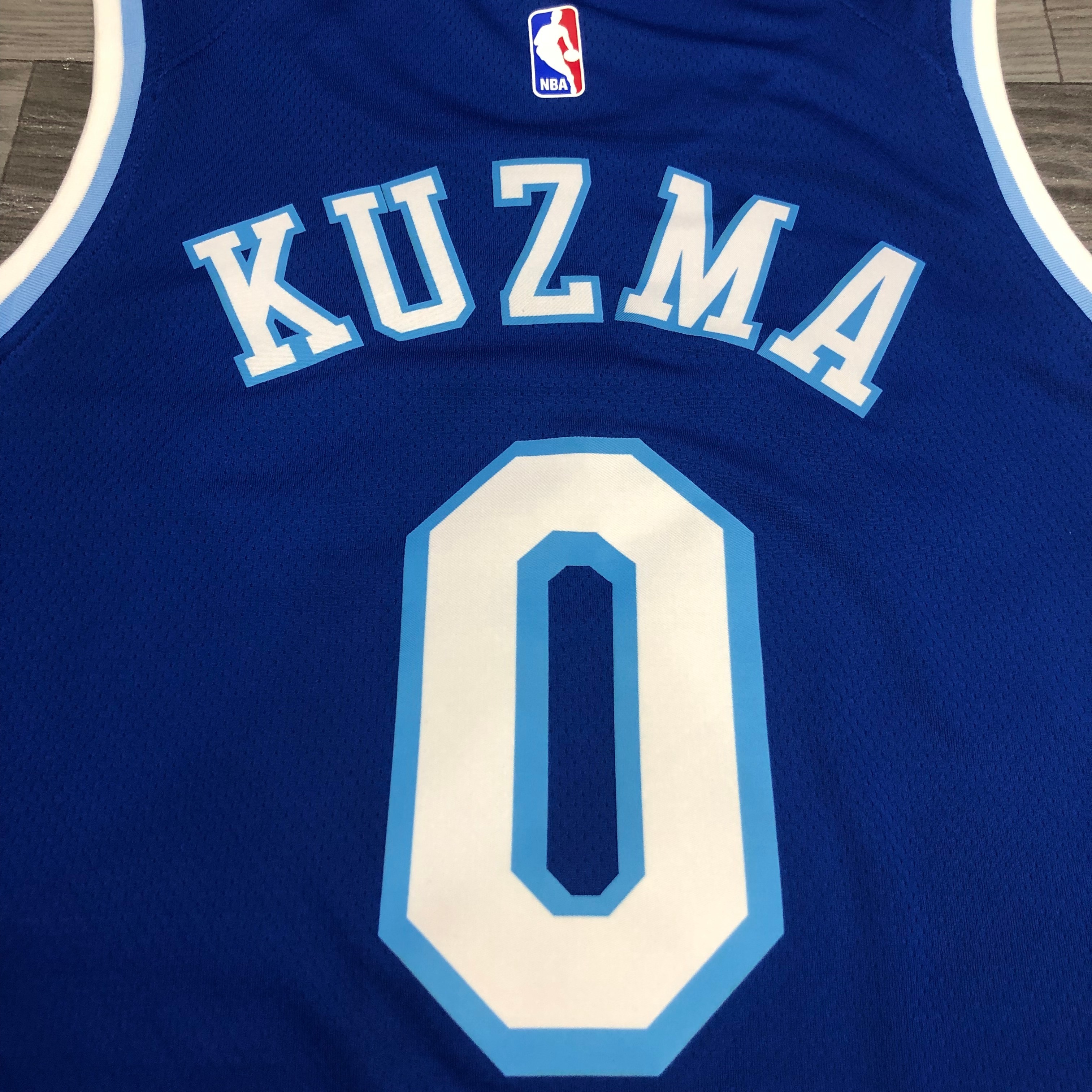 NBA Men Los Angeles Lakers Retro in Latin with Crenshaw #0 KUZMA Blue Round Neck Jersey High Quality Name and Number Print - leoleo123123