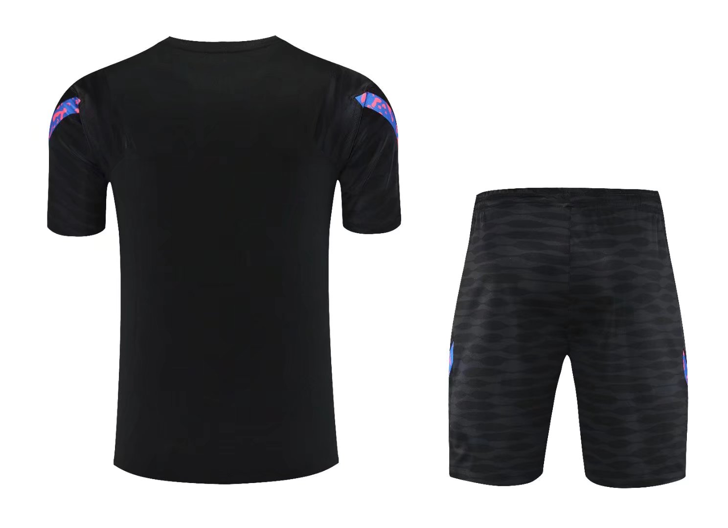 21/22 Barcelona Black Training Set--Short Sleeve and Short Pant Training Jersey - leoleo123123