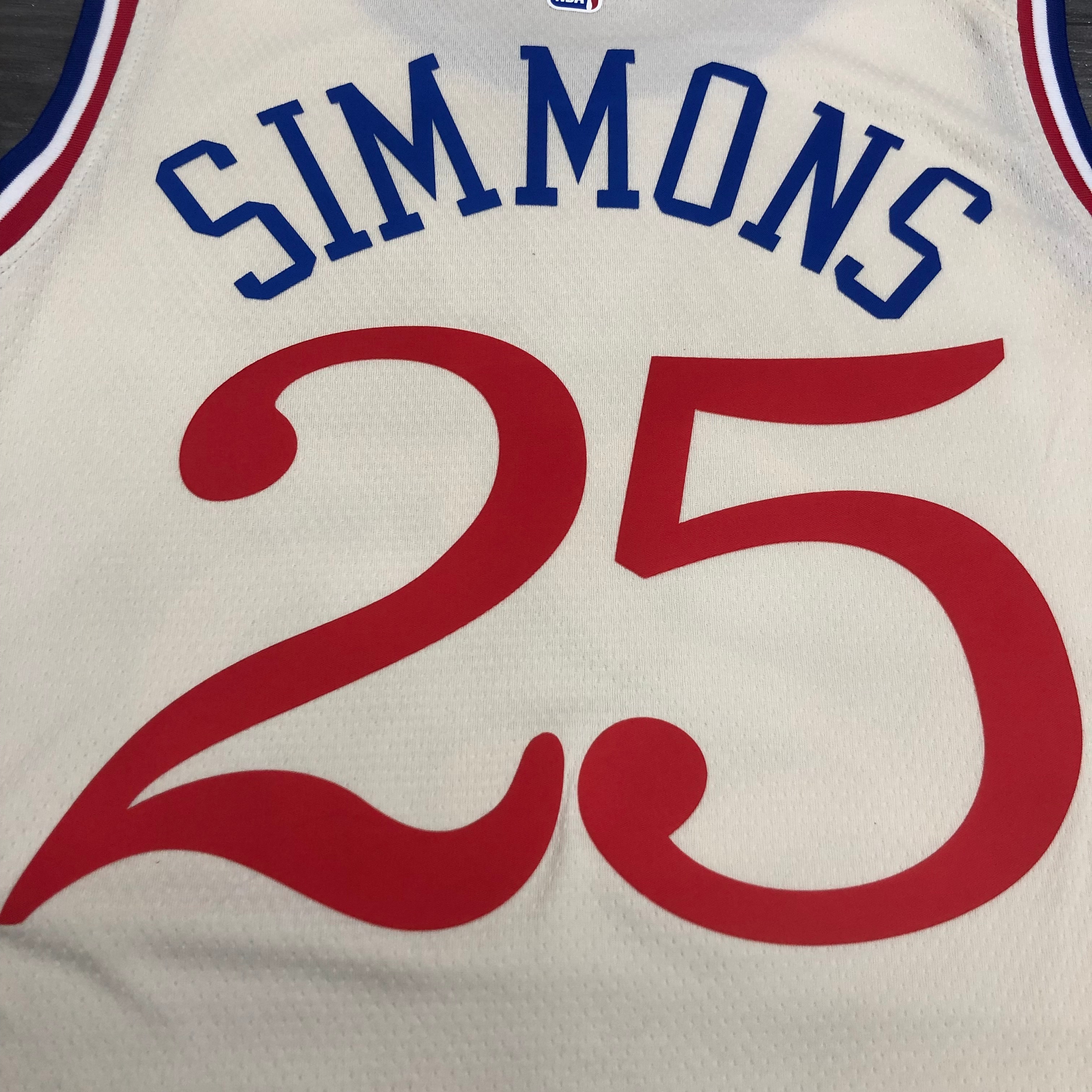 NBA Men Season 20-21 Philadelphia 76ers Beige #25 SIMMONS City Jersey High Quality Name and Number Print - leoleo123123