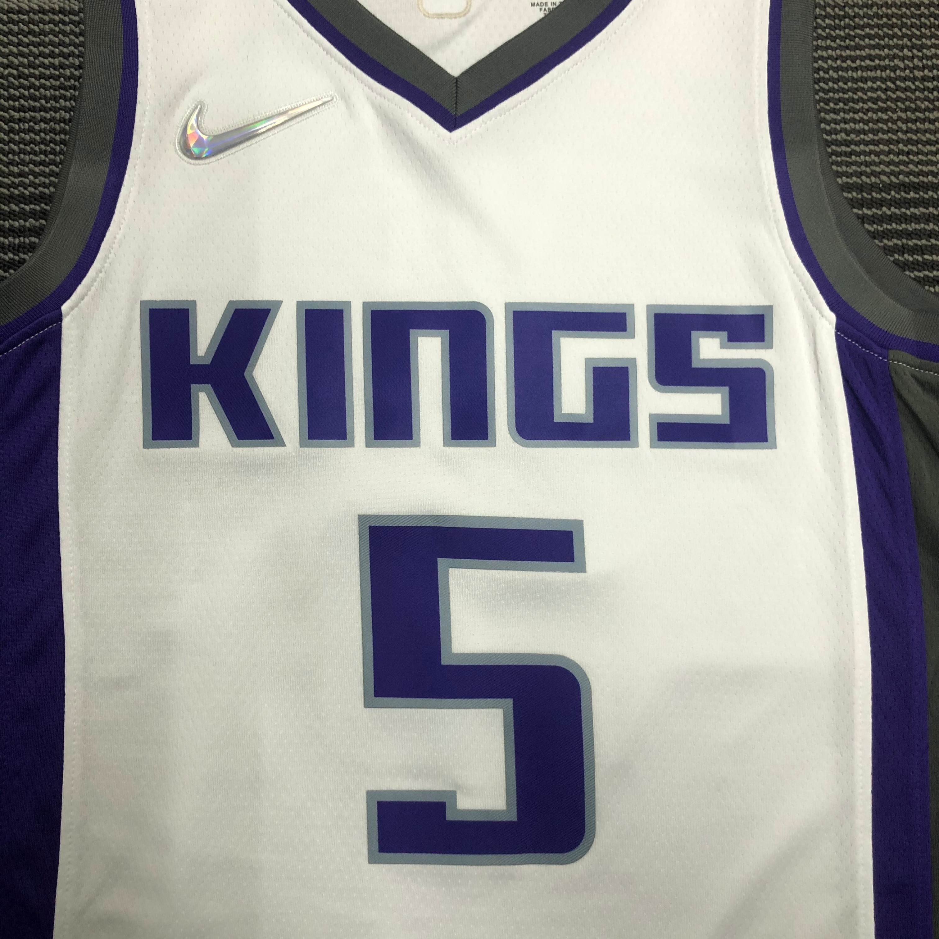 NBA 75th Anniversary Sacramento Kings White #5 FOX Jersey High Quality Name and Number Print - leoleo123123