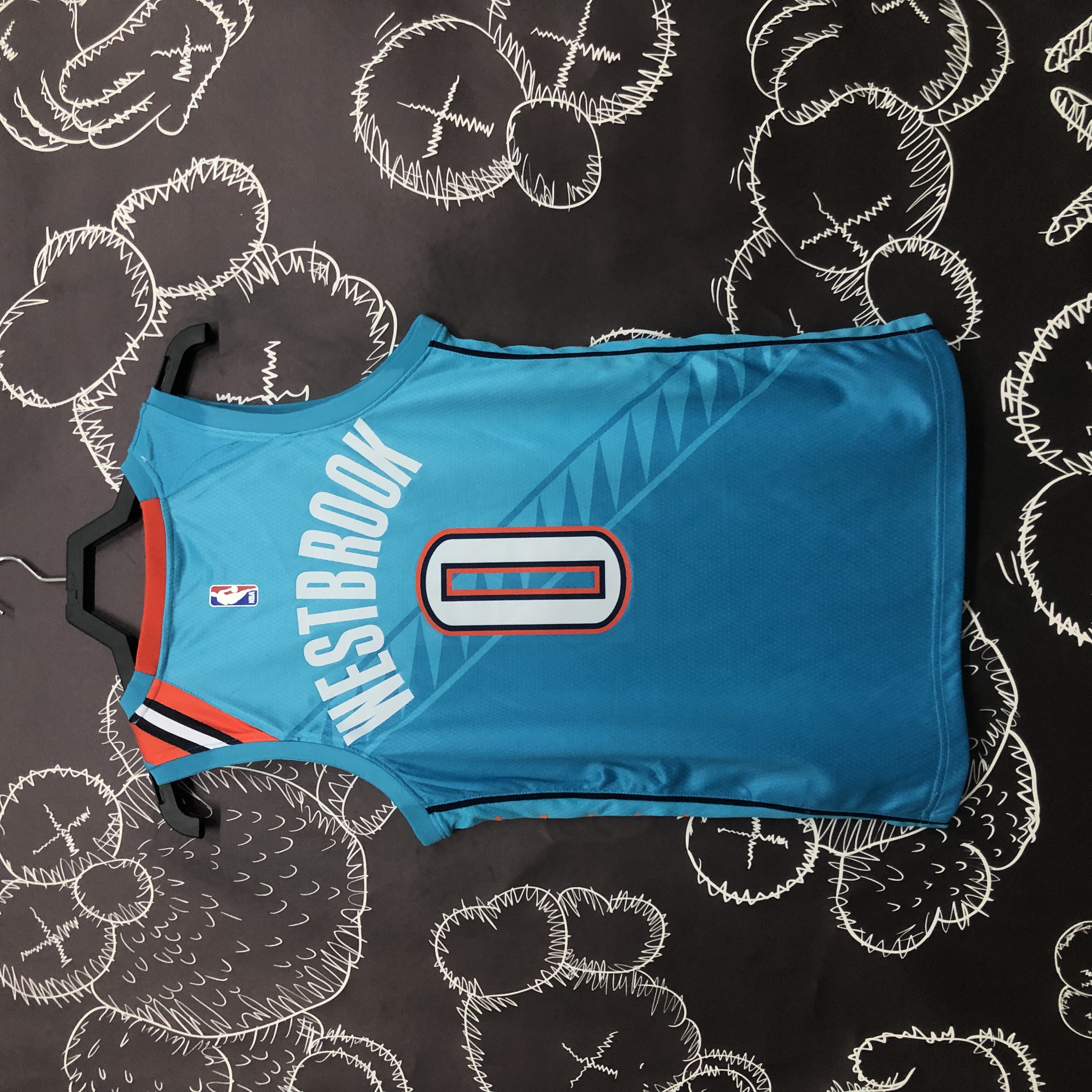 NBA Men Oklahoma City Thunder City Version Blue #0 WESTBROOK Jersey High Quality Name and Number Print - leoleo123123