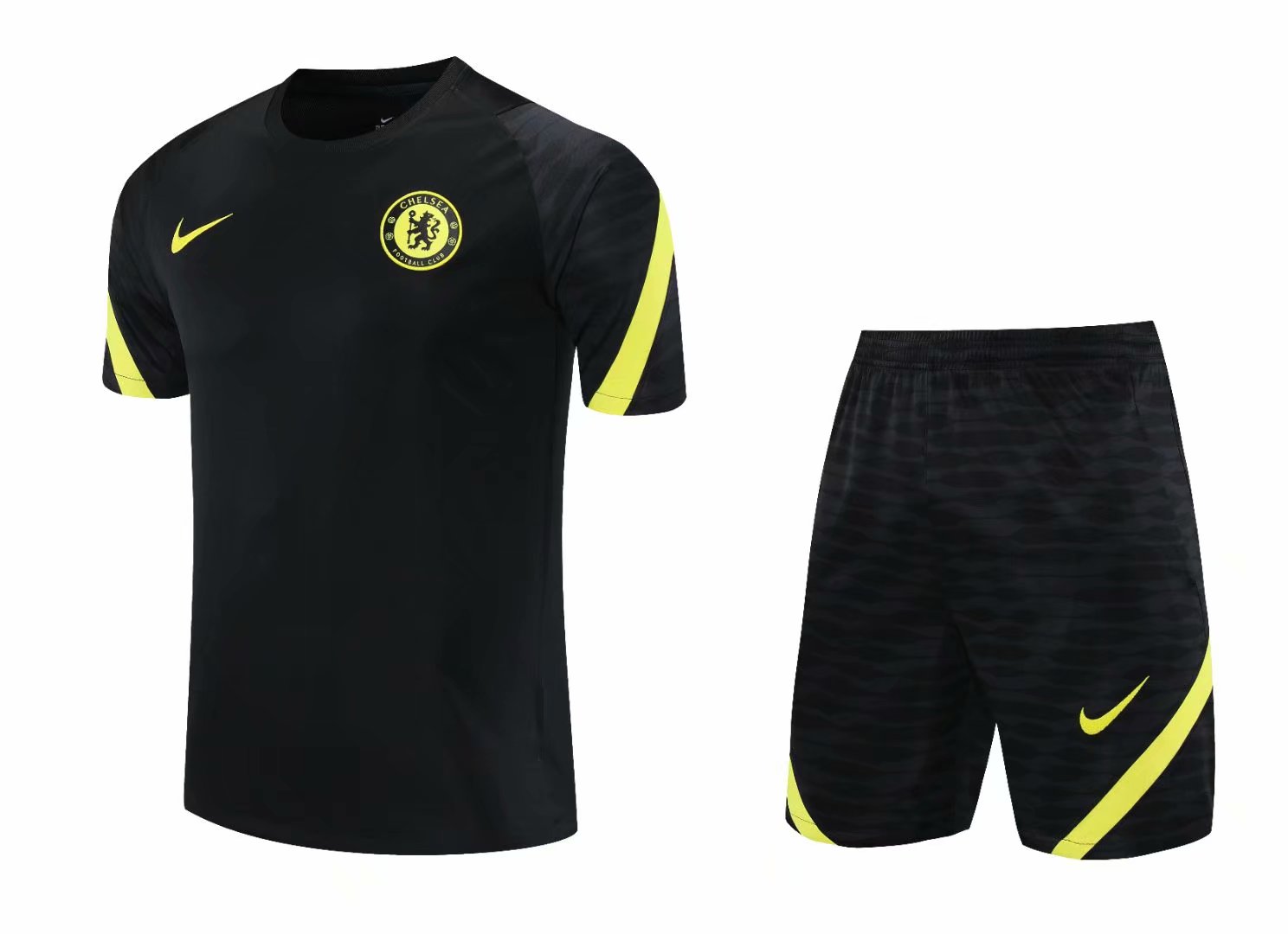21/22 Chelsea Black Training Set--Short sleeve and Short Pant Training Tracksuit - leoleo123123