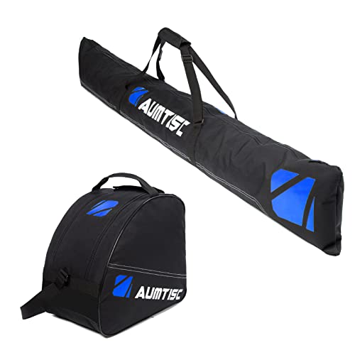 AUMTISC Ski Bag and Ski Boots Bag Combo - Extra Padded | Padded | Unpadded, Ski Bags Adjustable Length for Skis Up to 200 cm and Boots Up to Size 13 - leoleo123123