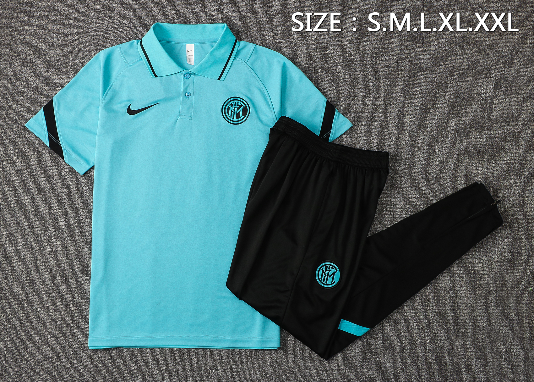 21-22 Inter Milan Sea Blue Polo Training Tracksuit Thai Quality - leoleo123123