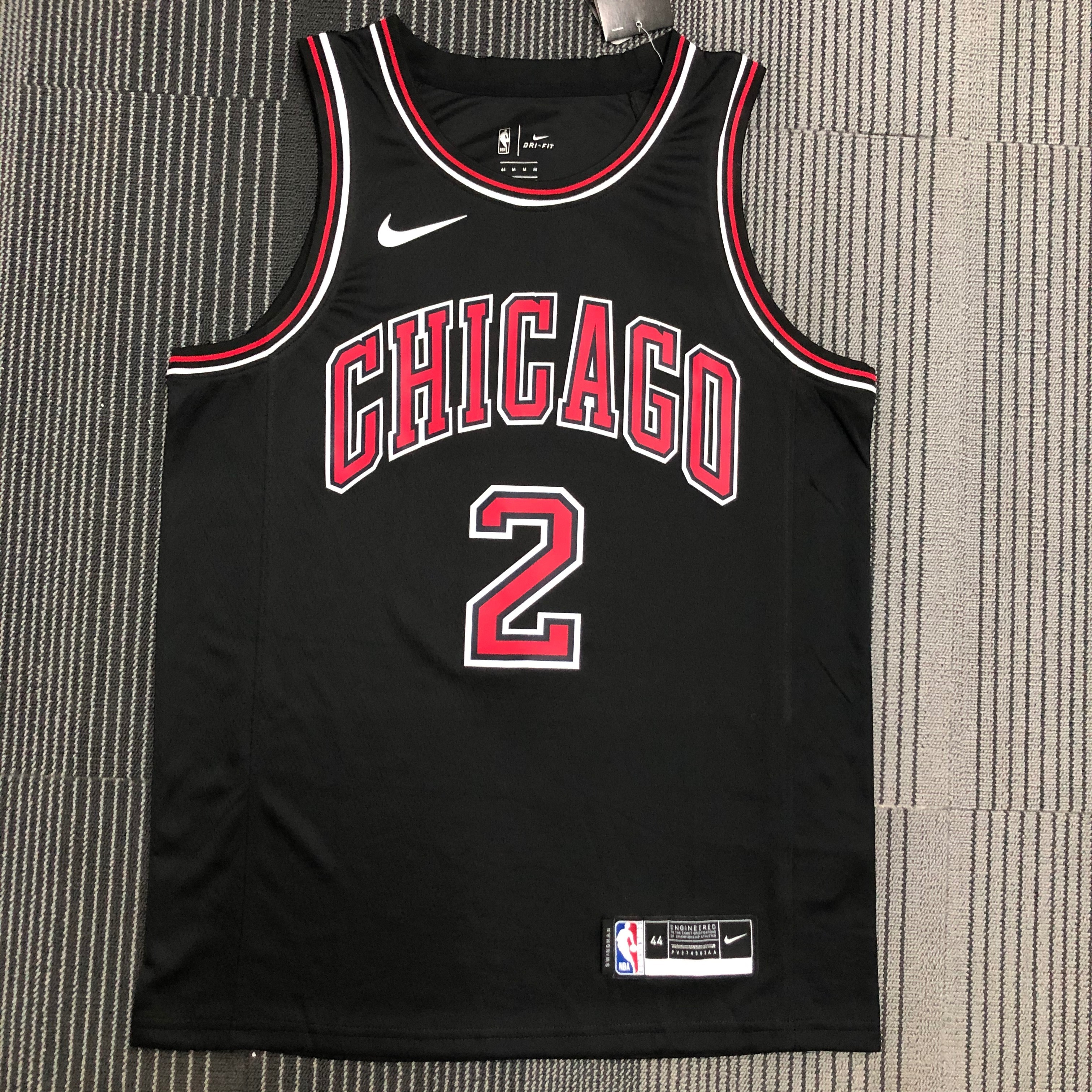 NBA Men Chicago Bulls Black #2 BALL Jersey High Quality Name and Number Print - leoleo123123