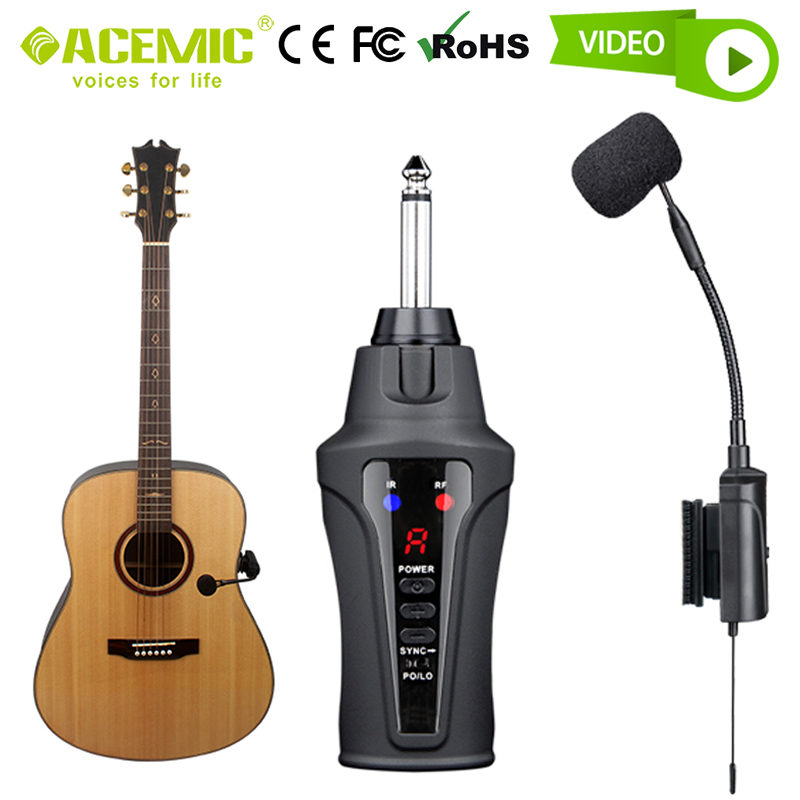 Acoustic Guitar Microphone System Wireless Pickup Condenser for Combo Live Stage Record Instrument Classical Vintage Folk Guitar - leoleo123123
