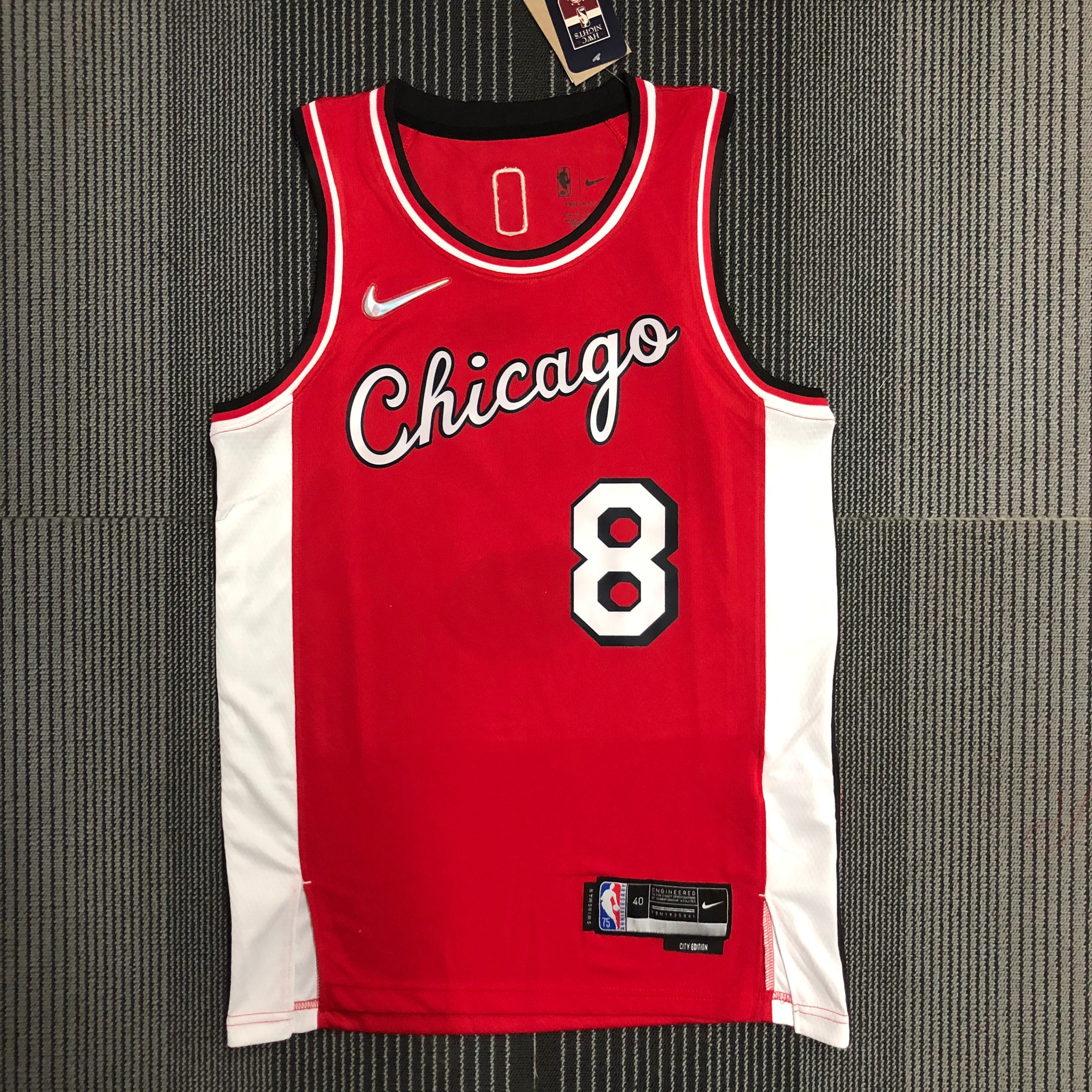 NBA Men 75th Anniversary Season 2022 Chicago Bulls Red #8 LAVINE Jersey High Quality Name and Number Print - leoleo123123