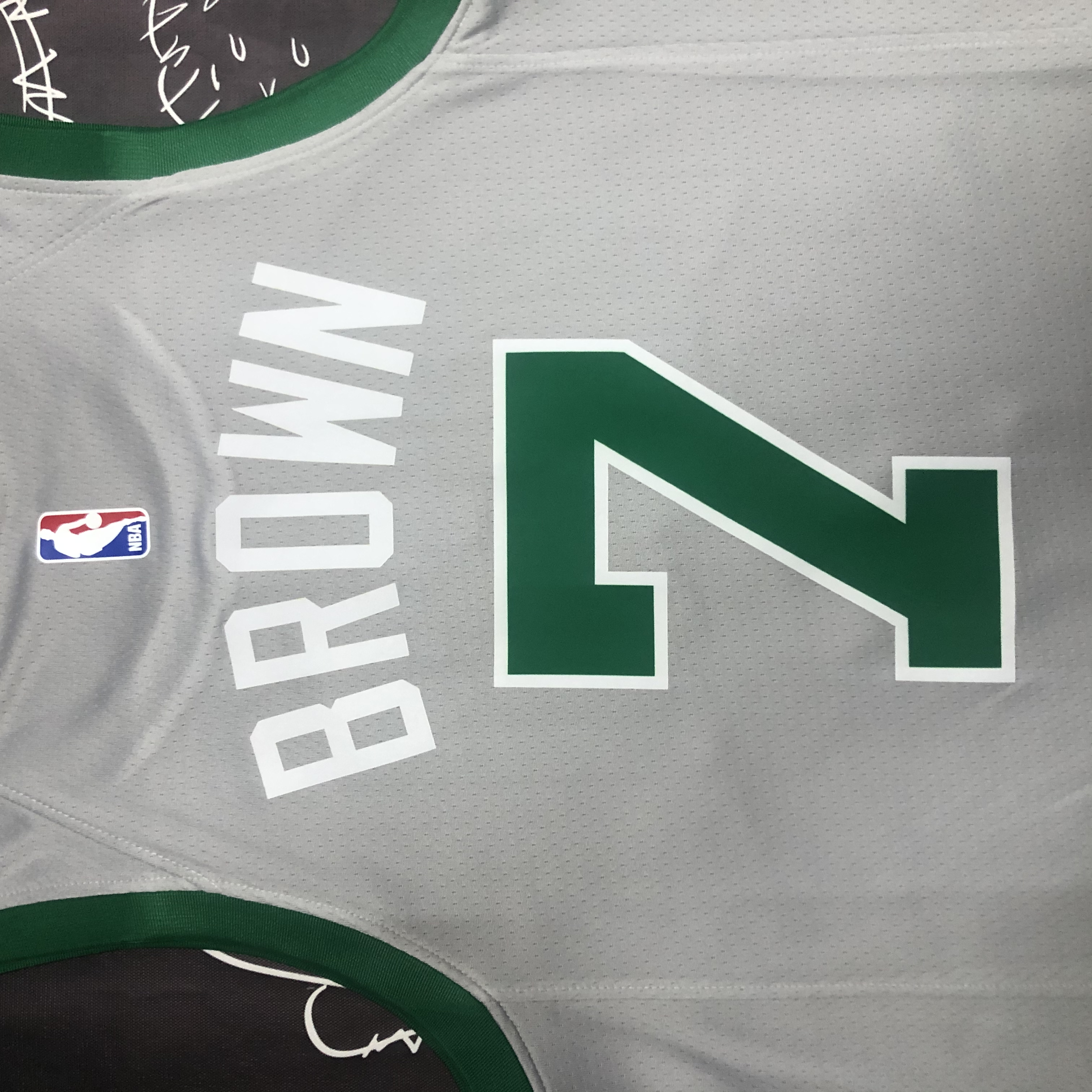 NBA Men Boston Celtics Grey #7 BROWN Jersey High Quality Name and Number Print - leoleo123123