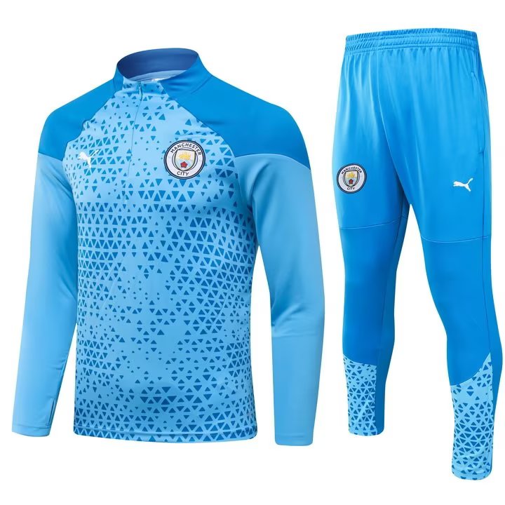 23/24 Man City Kids Sky Blue Sweater Tracksuit Thai Quality - leoleo123123