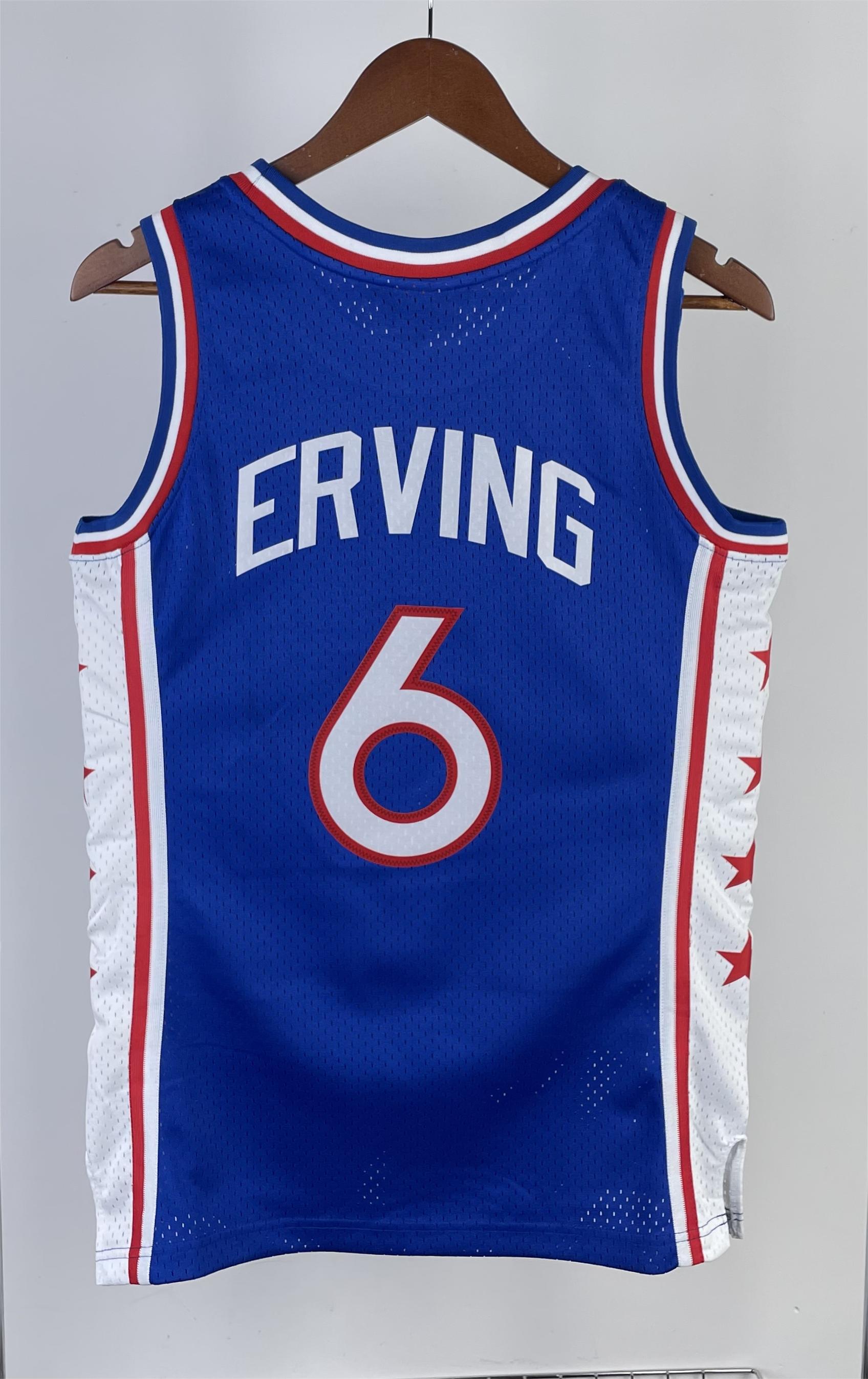 NBA Men 1982-83 Philadelphia 76ers Blue #6 ERVING Swingman Jersey - leoleo123123