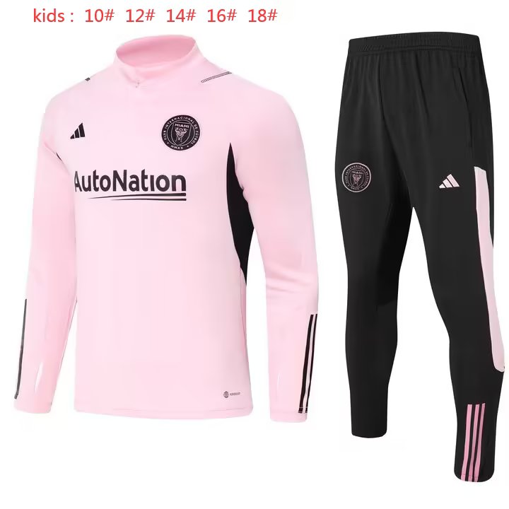 23/24 Inter Miami Kids Pink Sweater Tracksuit Thai Quality - leoleo123123