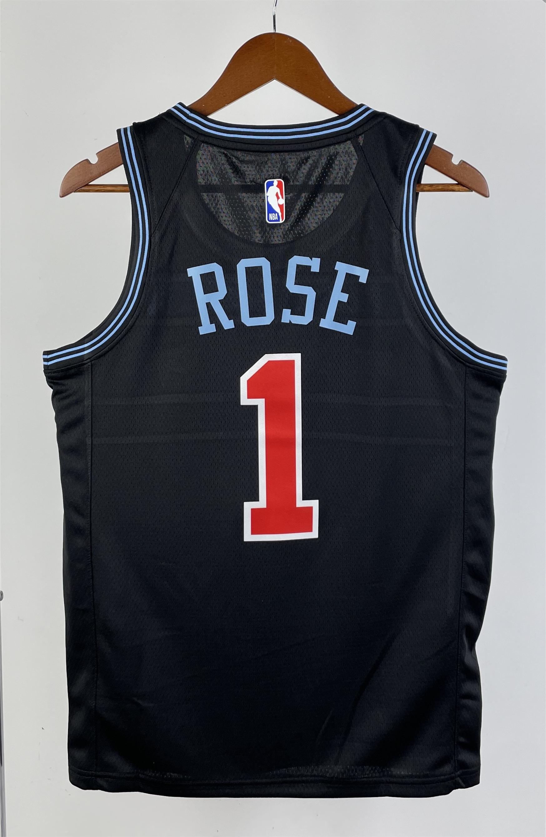 NBA 2019 Chicago Bulls City Edition Black #1 ROSE Swingman Jersey High Quality - leoleo123123