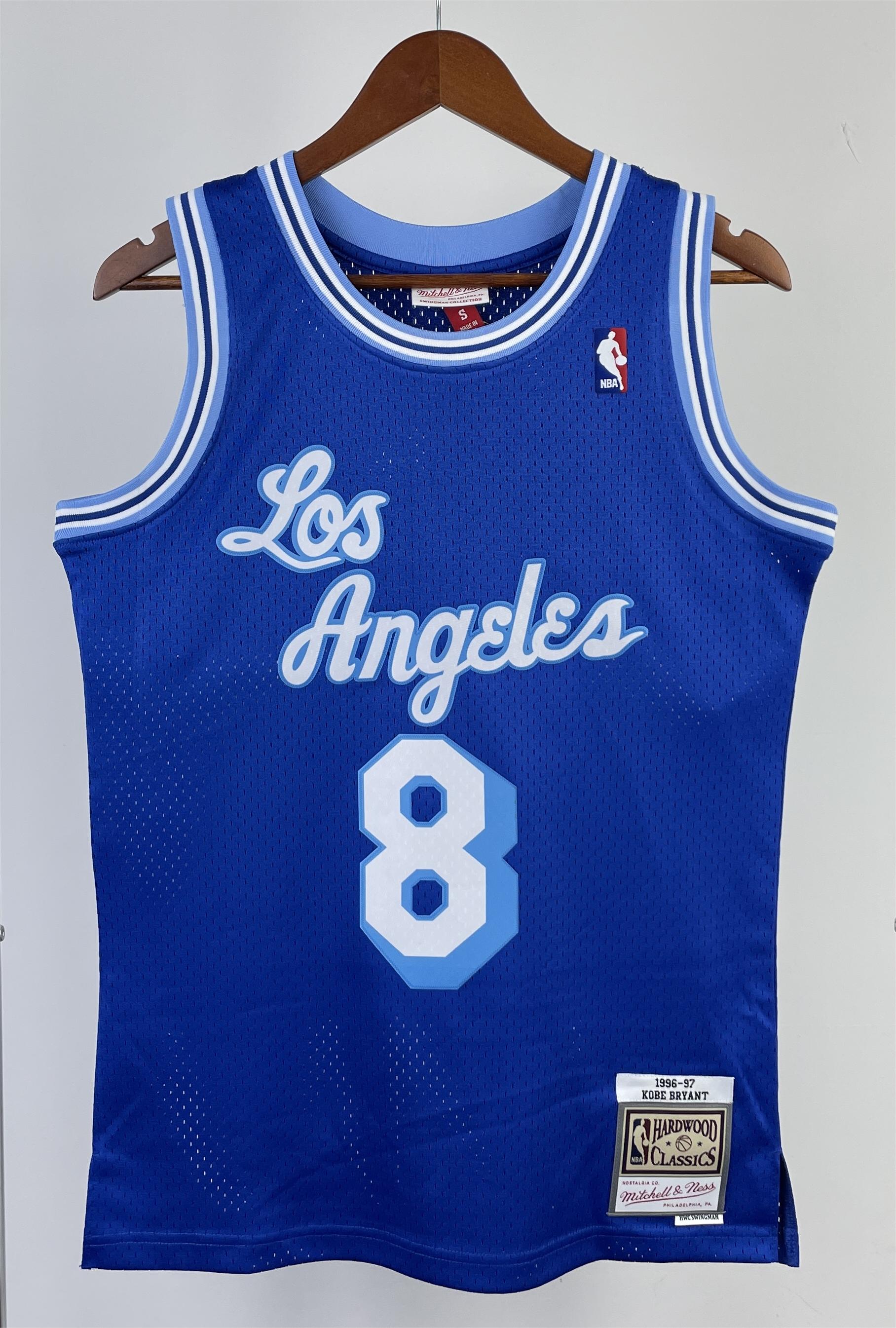 NBA Men Season 96-97 Los Angeles Lakers Blue #8 BRYANT Jersey High Quality Name and Number Print - leoleo123123