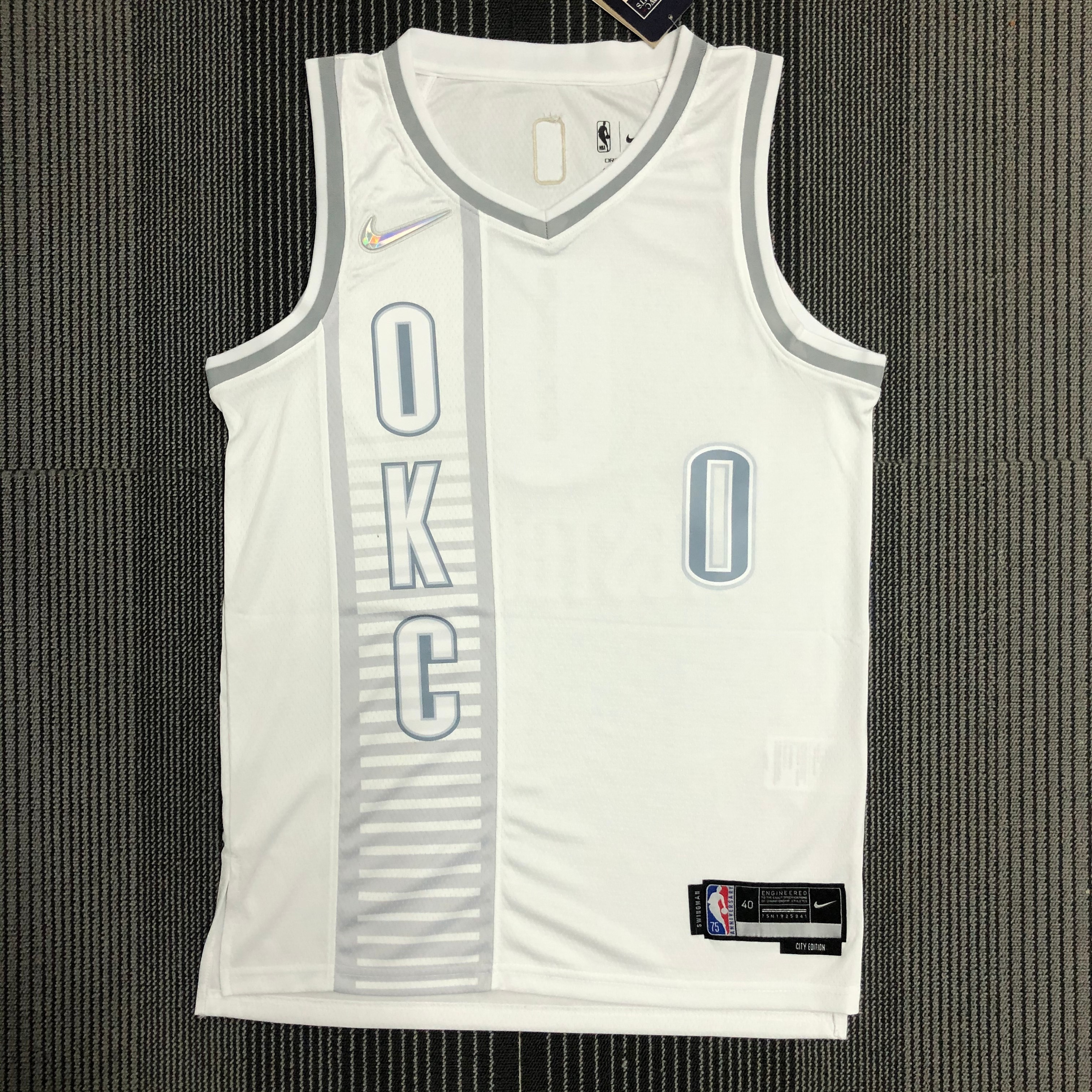 NBA Men 75th Anniversary Oklahoma City Thunder City Version White #0 WESTBROOK Jersey High Quality Name and Number Print - leoleo123123