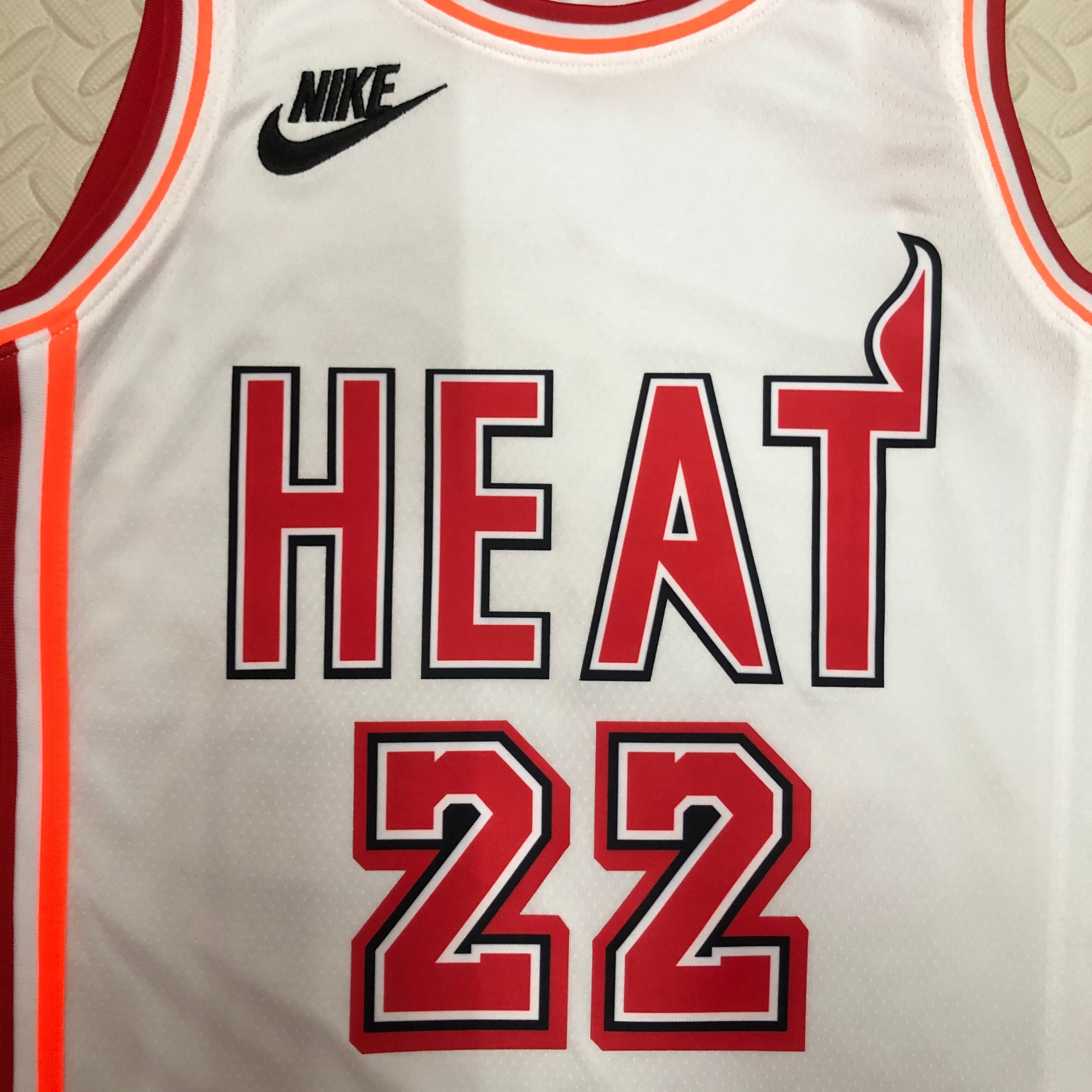 NBA Men Season 2023 Miami Heat White Retro #22 BUTLER Jersey High Quality Name and Number Print - leoleo123123