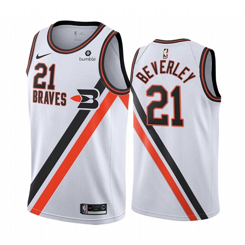 NBA Men Los Angeles Clippers Retro White #21 BEVERLEY Jersey High Quality Name and Number Print - leoleo123123