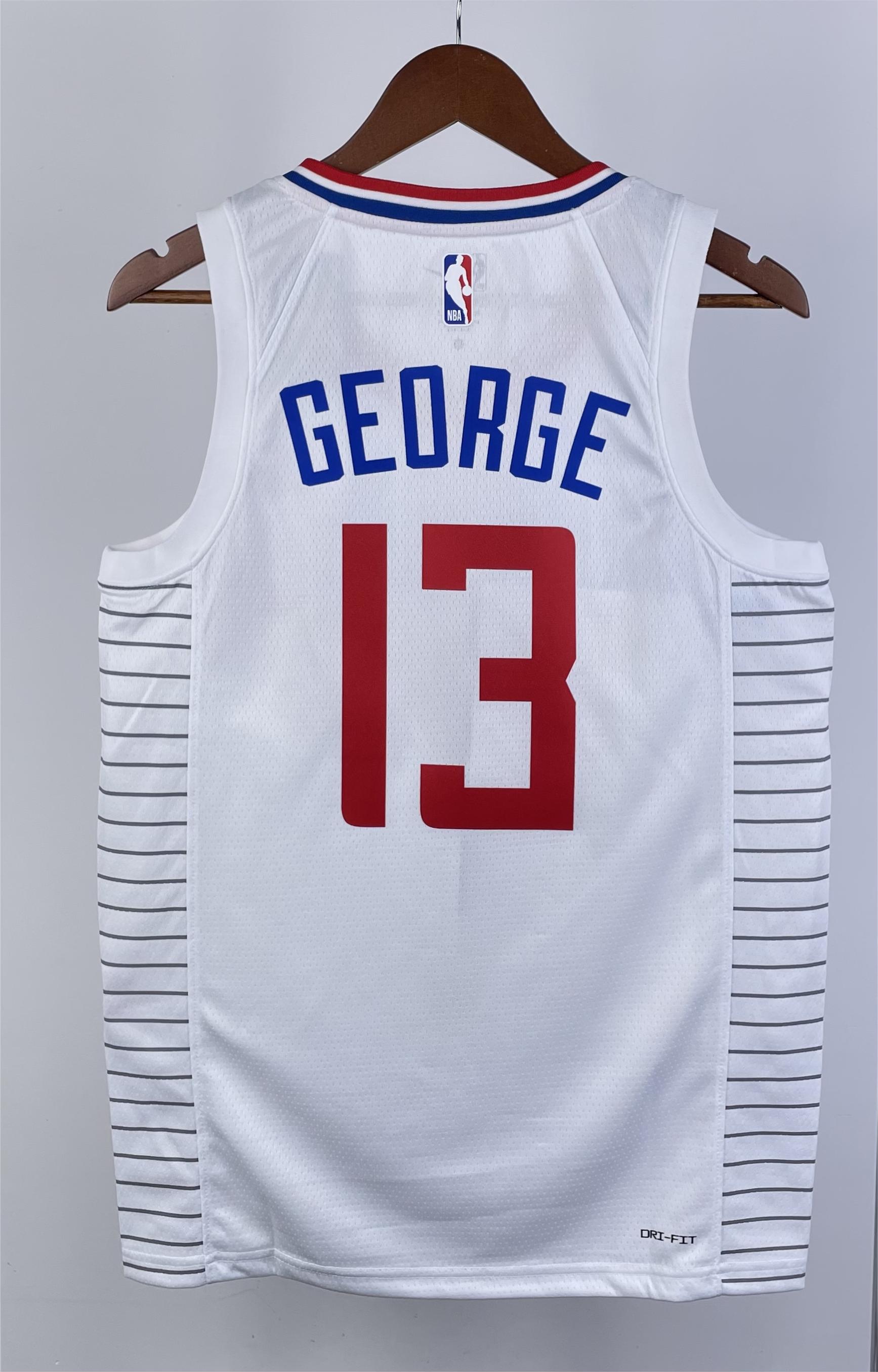 NBA Season 2023 Men Los Angeles Clippers White #13 GEORGE Jersey High Quality Name and Number Print - leoleo123123