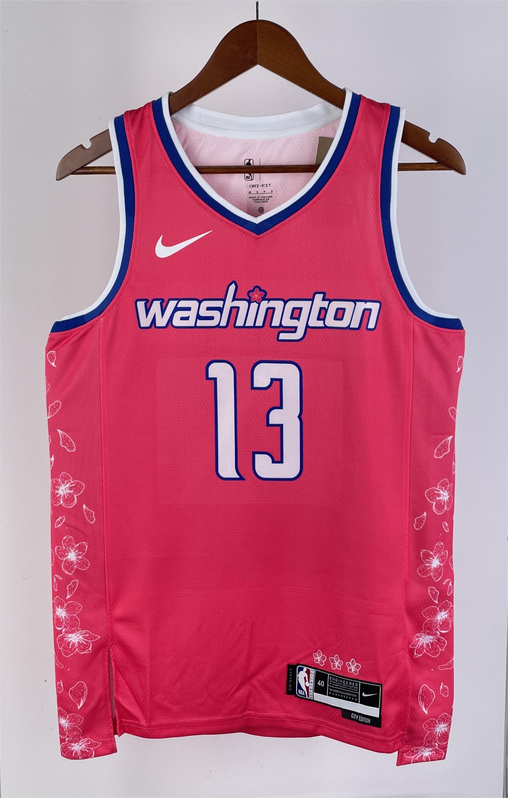 NBA Men Season 2023 Washington Wizards Pink #13 POOLE Jersey High Quality Name and Number Print - leoleo123123