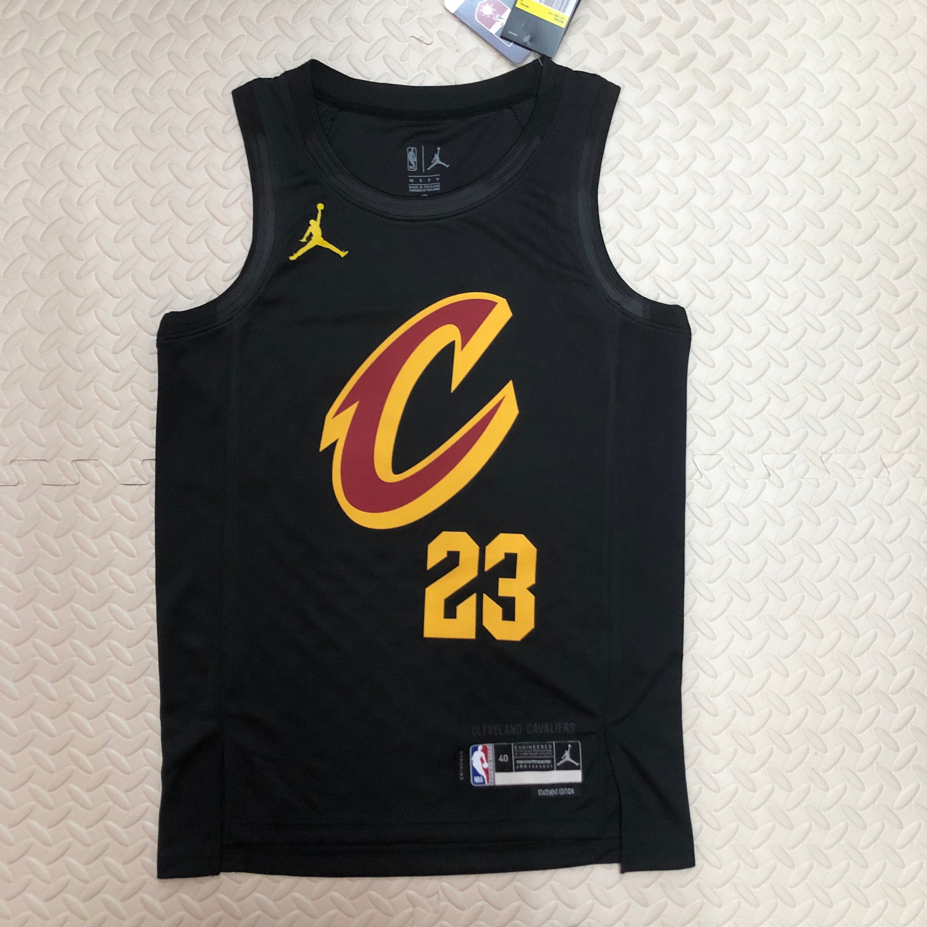 NBA Season 2023 Men Cleveland Cavaliers Black with Jordan Logo #23 JAMES Jersey High Quality Name and Number Print - leoleo123123