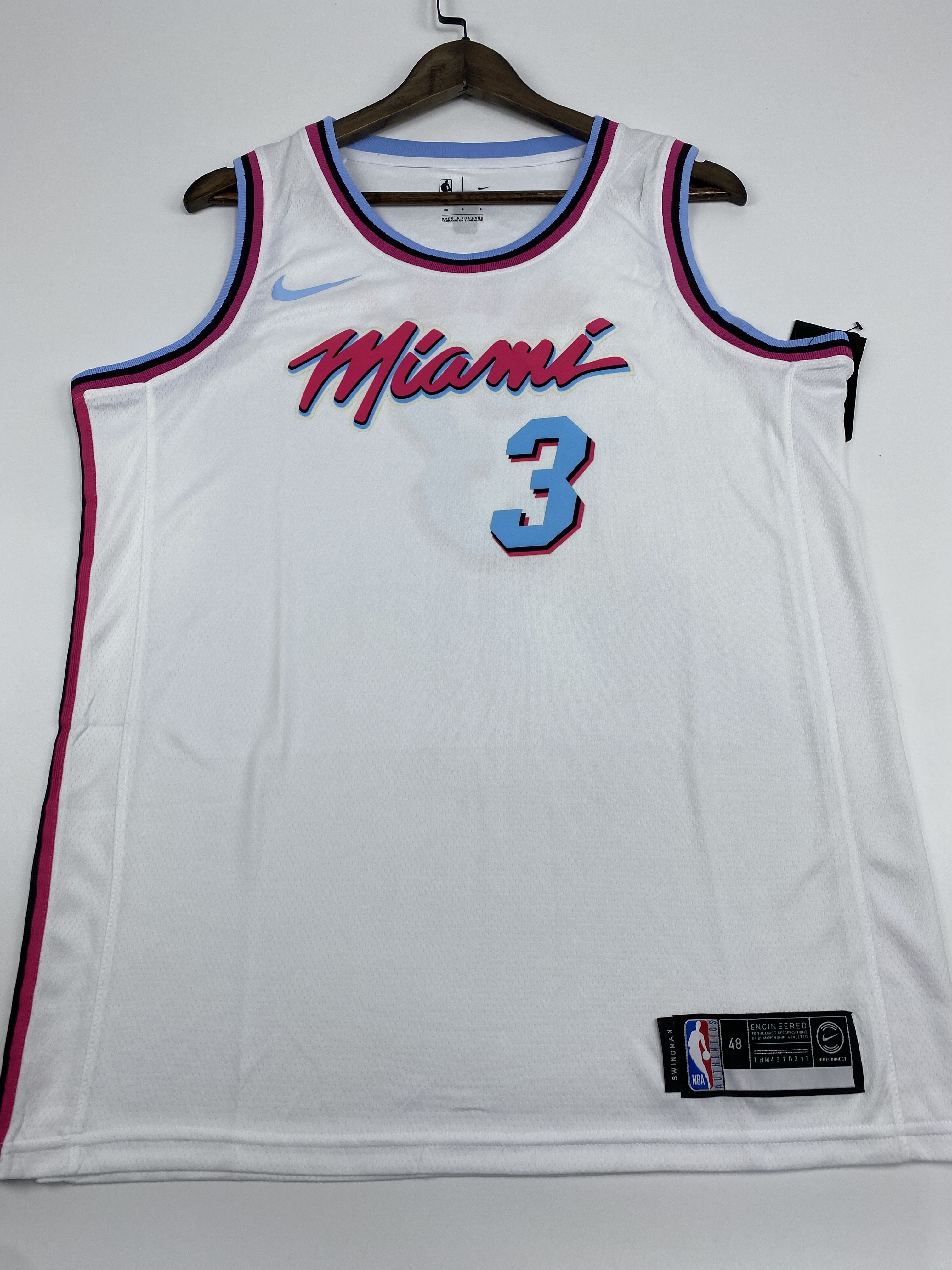 NBA Men Miami Heat White City #3 WADE Jersey High Quality Name and Number Print - leoleo123123