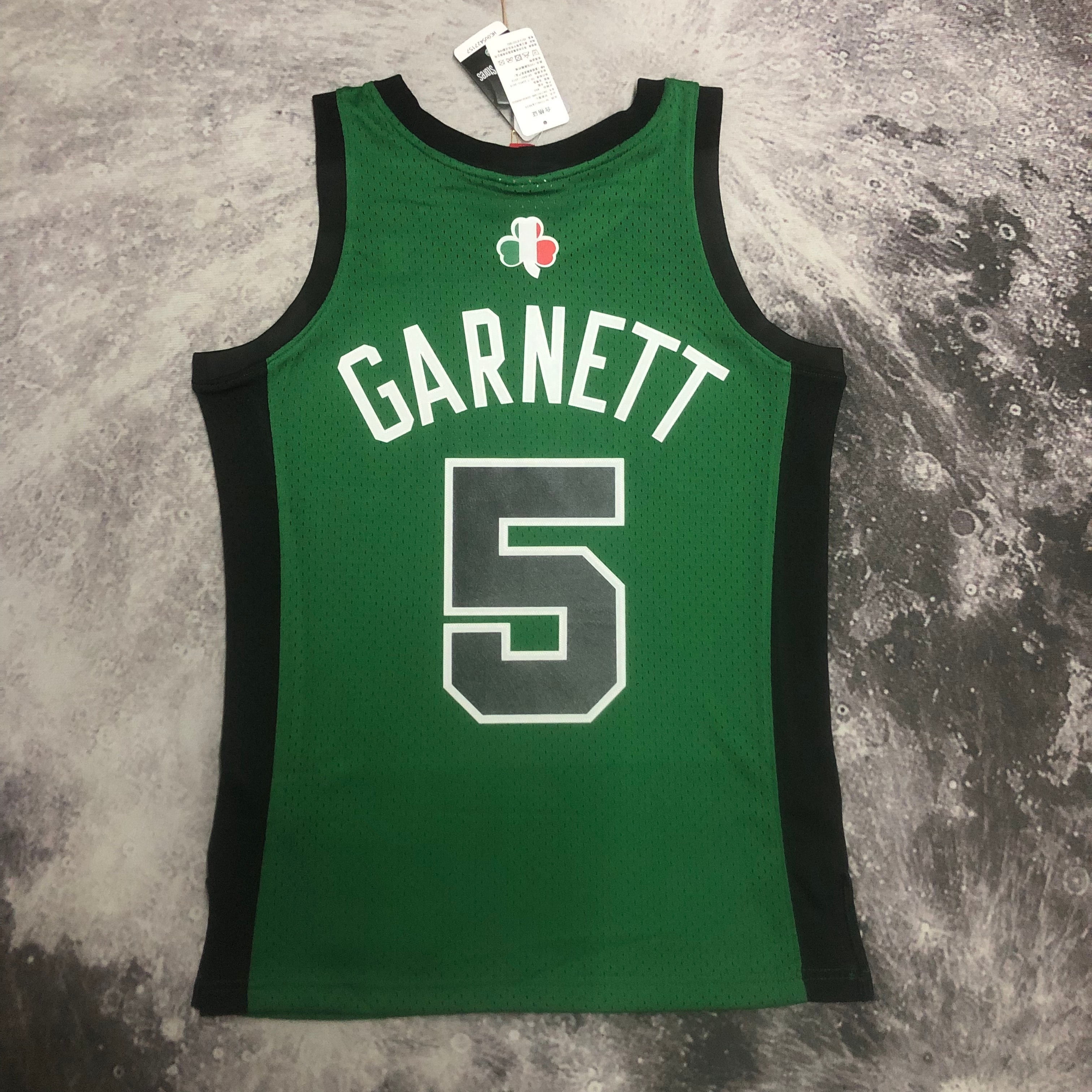 NBA Men Boston Celtics #5 Garnett Mitchell & Ness 2007/08 Italy Games Hardwood Classics Swingman Jersey - leoleo123123