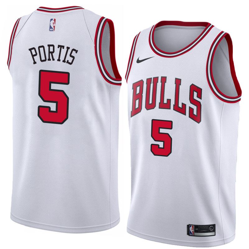 NBA Men Chicago Bulls White #5 PORTIS Jersey High Quality Name and Number Print - leoleo123123