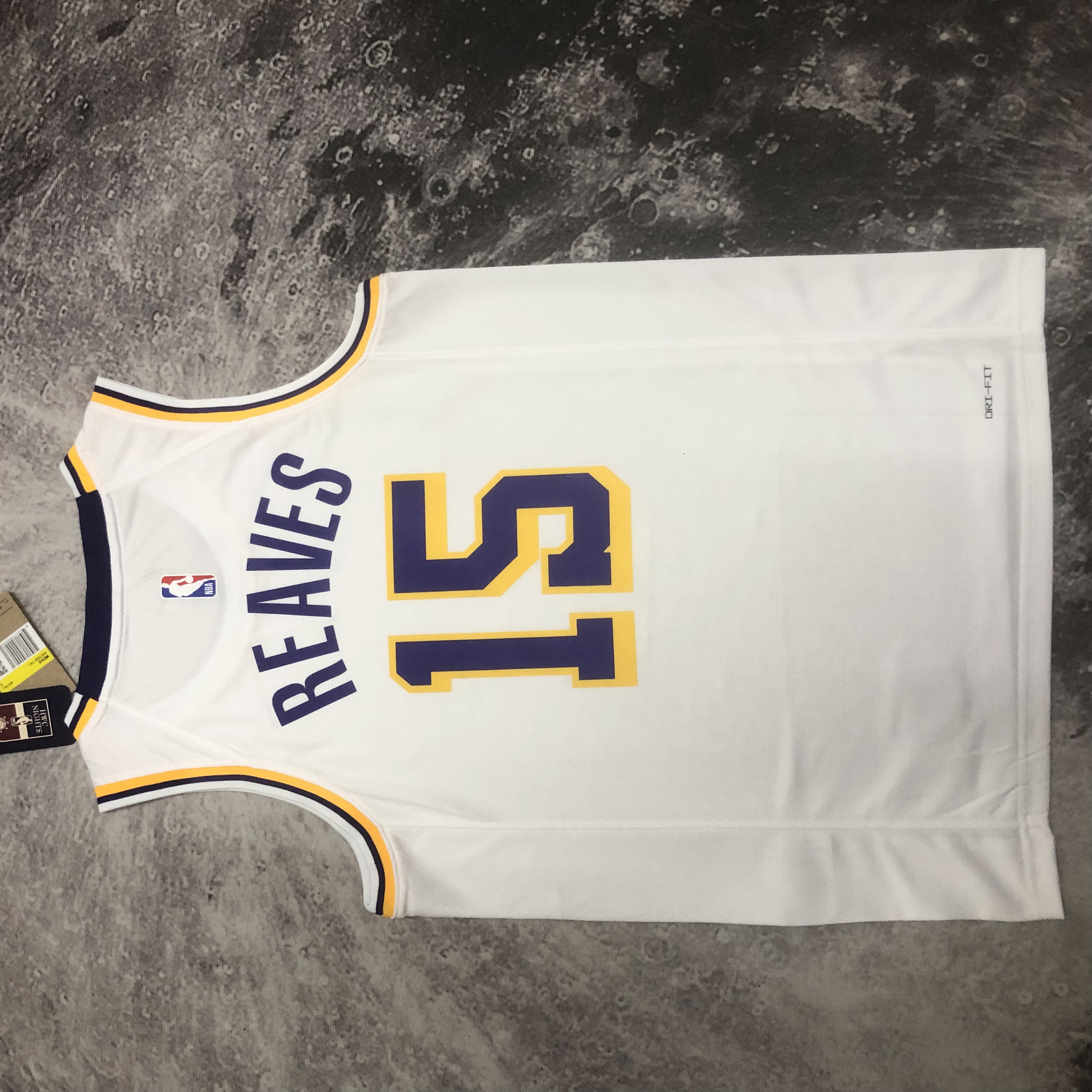 NBA Men Season 2023 Los Angeles Lakers White #15 REAVES Jersey High Quality Name and Number Print - leoleo123123