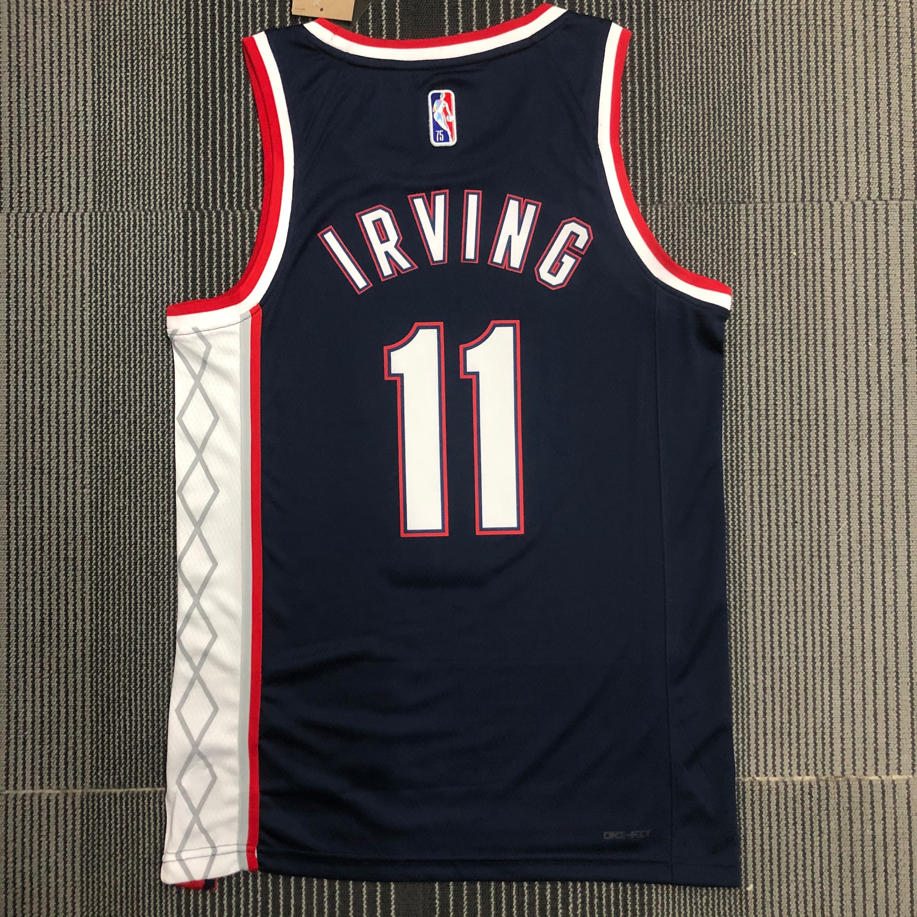 NBA Season 2022 75th Anniversary Brooklyn Nets Black #11 IRVING Jersey High Quality Name and Number Print - leoleo123123