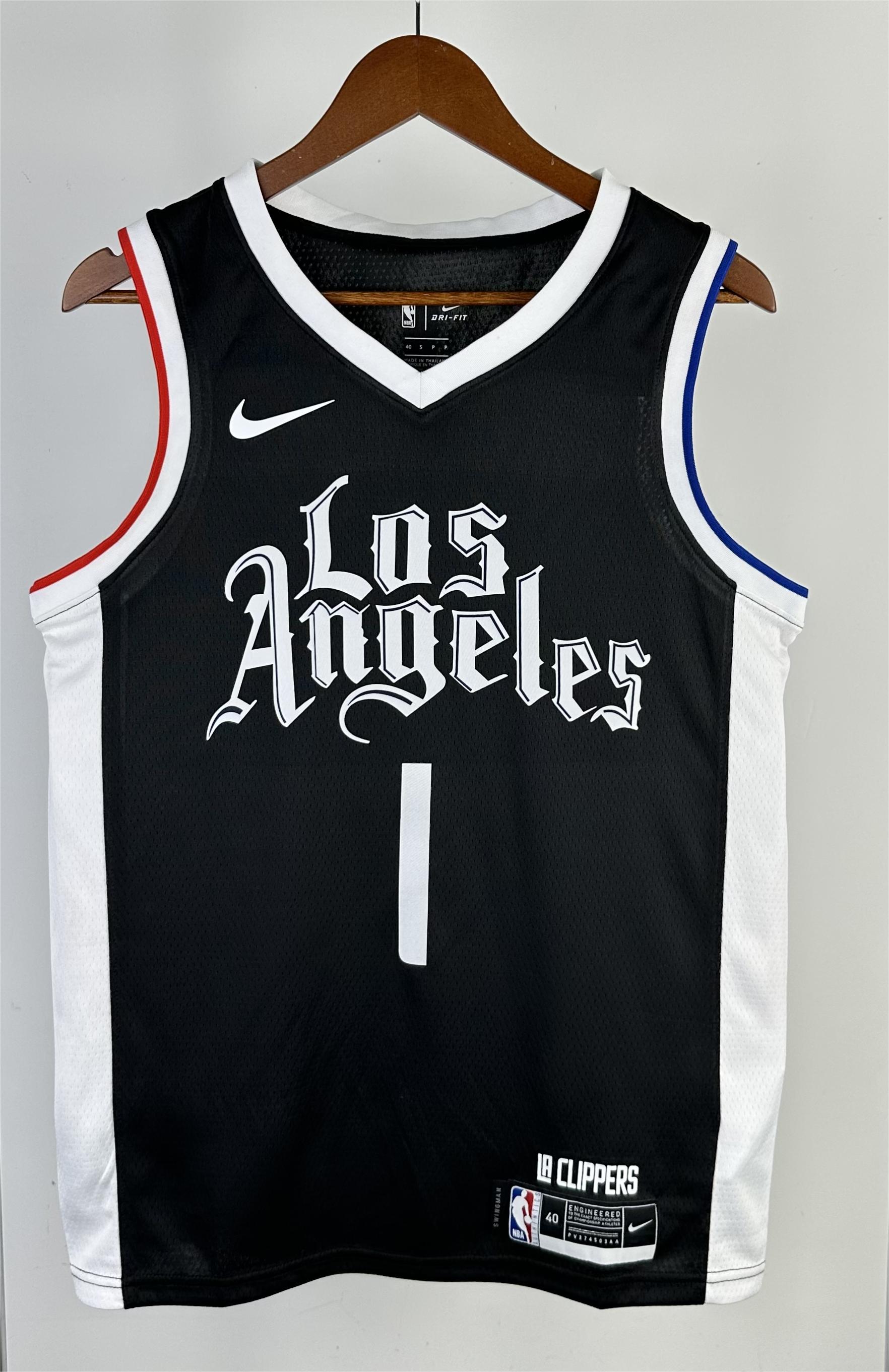 NBA Season 20-21 Men Los Angeles Clippers in Latin Black City #1 HARDEN Jersey High Quality Name and Number Print - leoleo123123