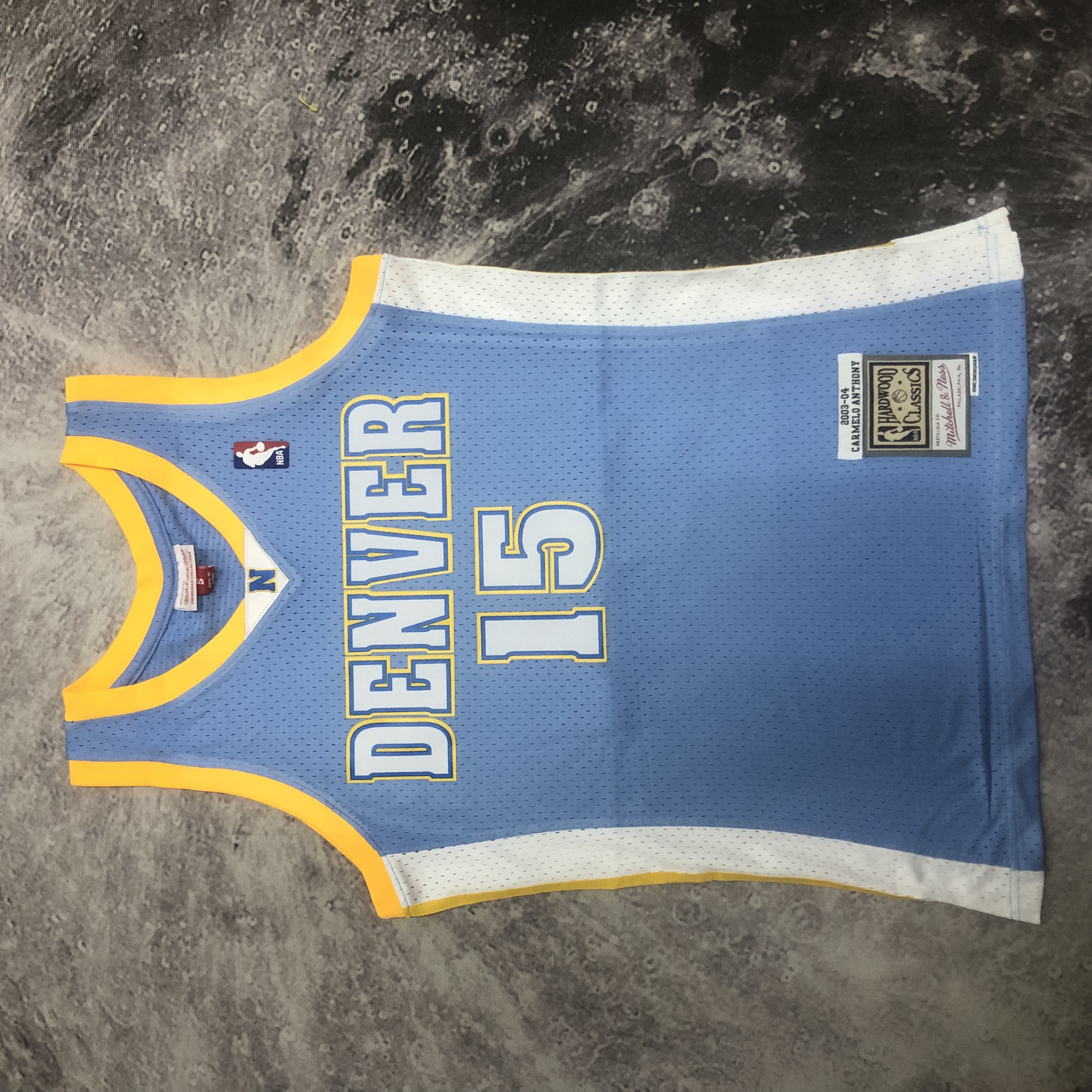 NBA Men Season 03-04 Denver Nuggets Blue #15 ANTHONY Jersey High Quality Name and Number Print - leoleo123123