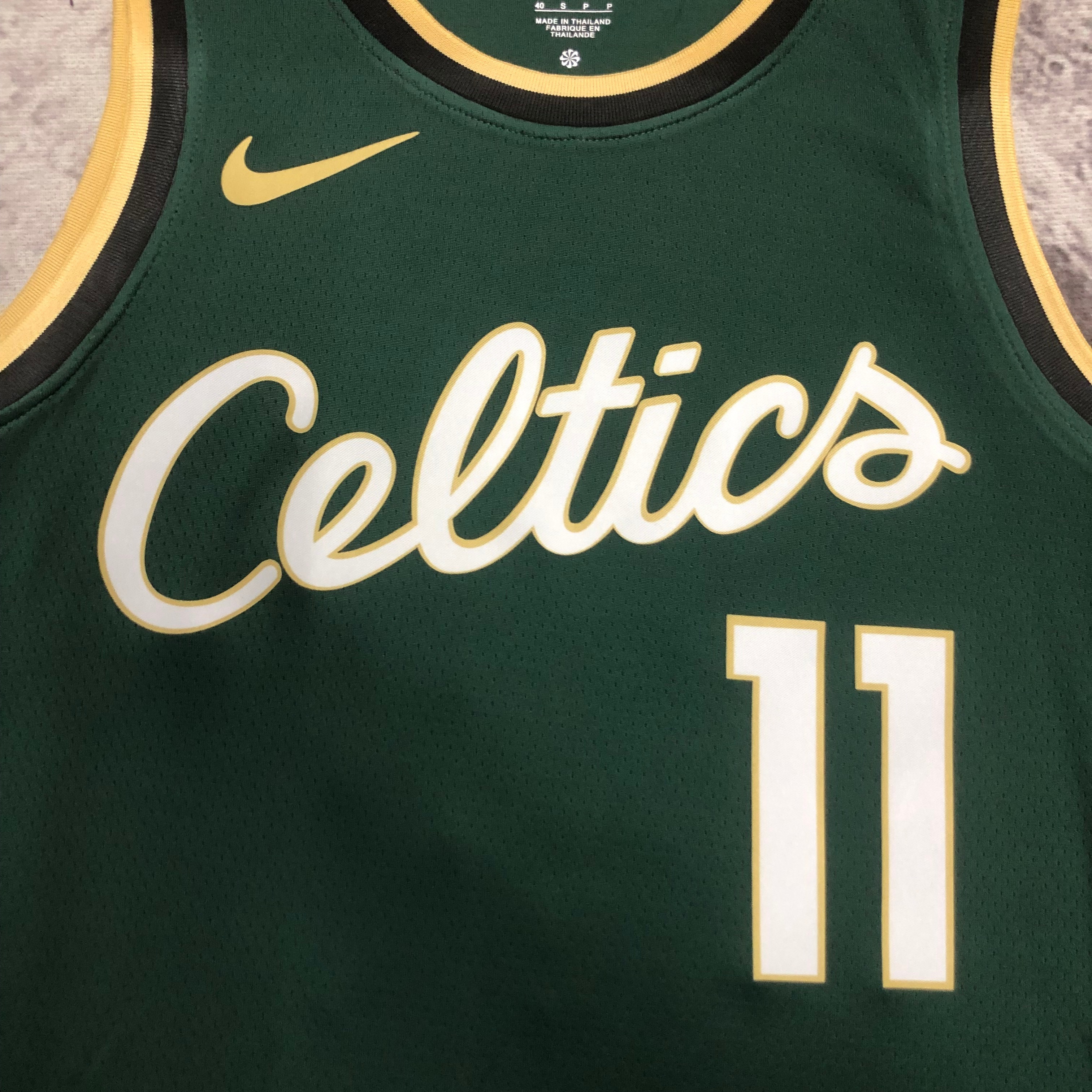 NBA Men Season 2023 Boston Celtics Dark Green City Version #11 IRVING Jersey High Quality Name and Number Print - leoleo123123