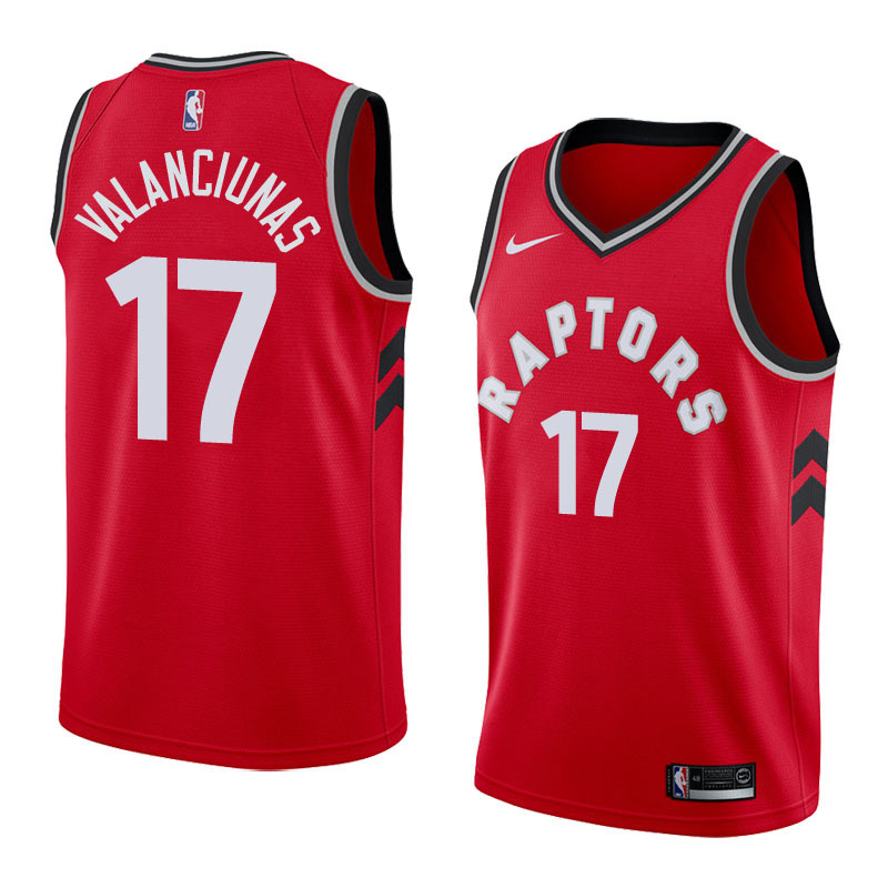 NBA Men Toronto Raptors Red #17 VALANCIUNAS Jersey High Quality Name and Number Print - leoleo123123