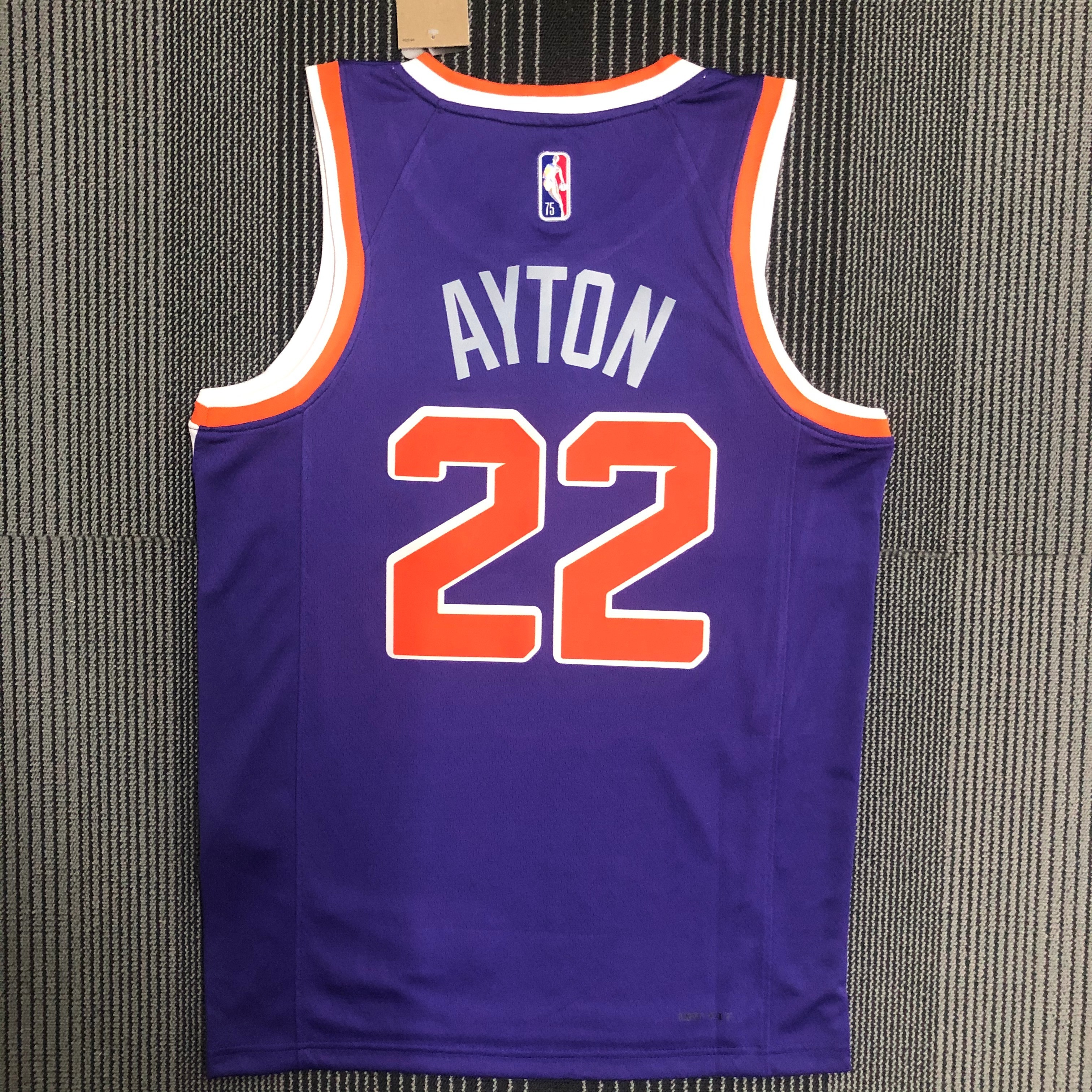 NBA Men 75 Anniversary Phoenix Suns Purple #22 AYTON Jersey High Quality Name and Number Print - leoleo123123