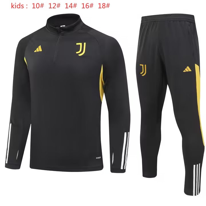 23/24 Juventus Kids Black Sweater Tracksuit Thai Quality - leoleo123123