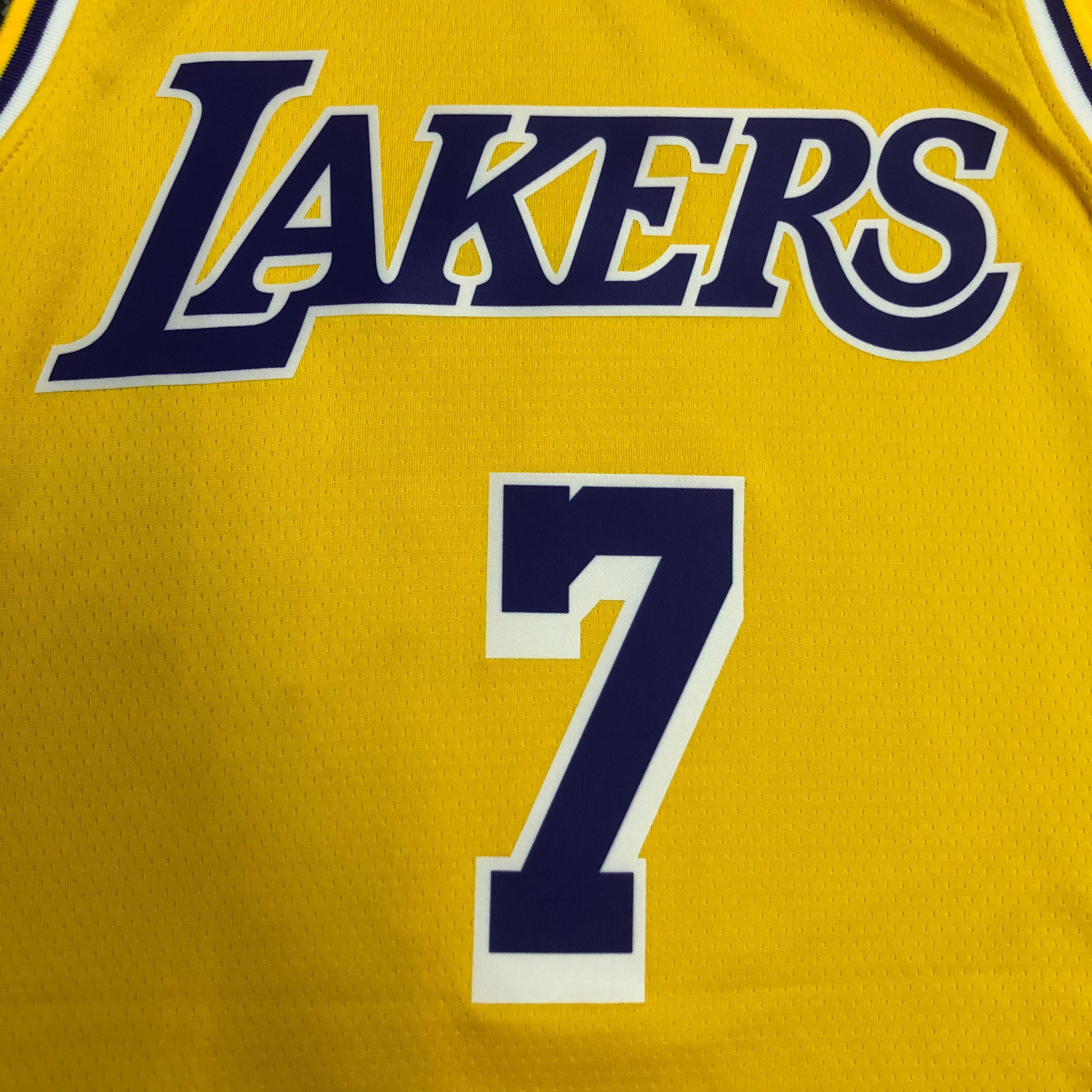 NBA Men Los Angeles Lakers Retro Yellow Round Neck #7 ANTHONY Jersey High Quality Name and Number Print - leoleo123123