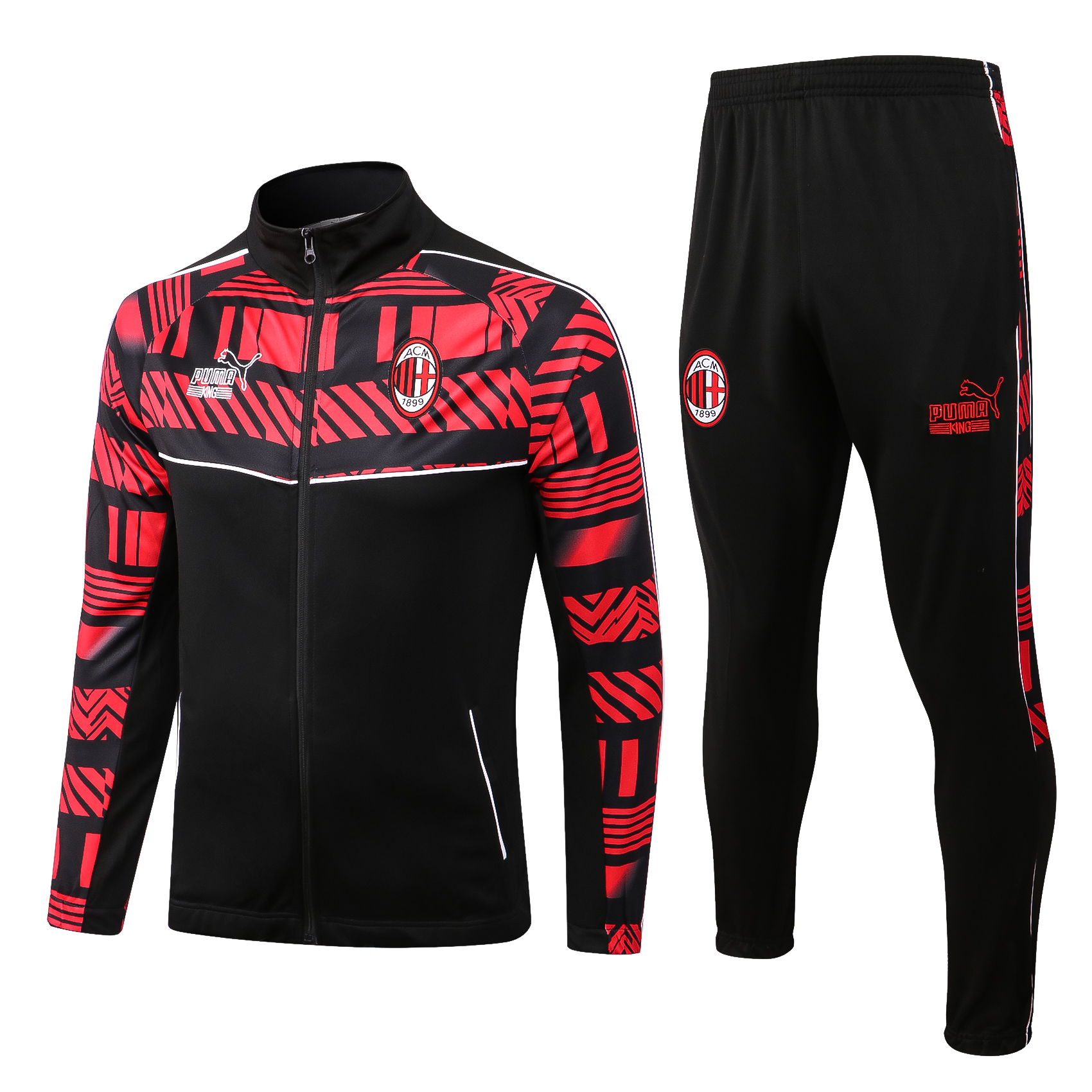 22-23 Ac Milan Black Jacket with Red Ink-jet Printing Tracksuit Thai Quality - leoleo123123