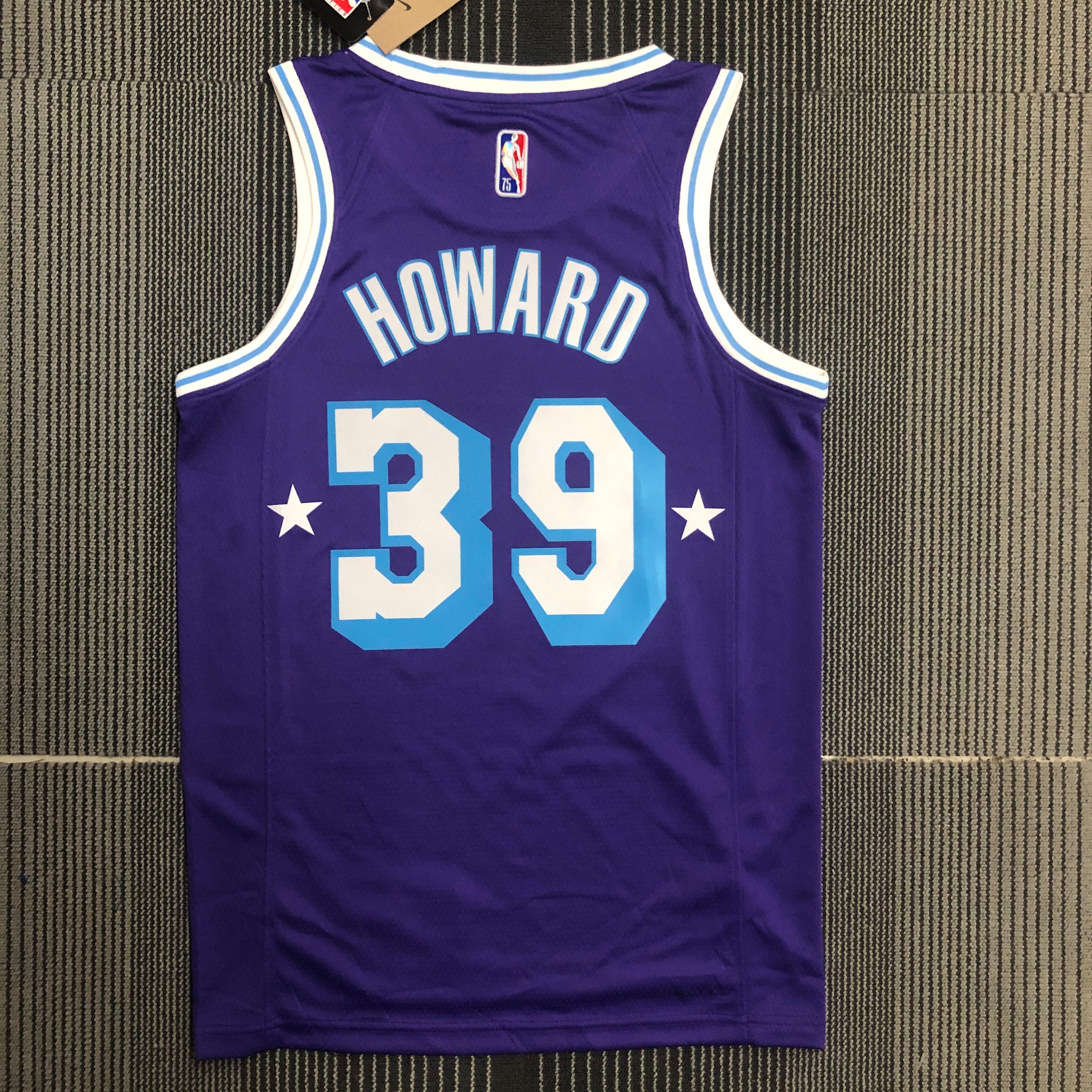NBA Season 2022 75th Anniversary Los Angeles Lakers Purple Round Neck #39 HOWARD Jersey High Quality Name and Number Print - leoleo123123
