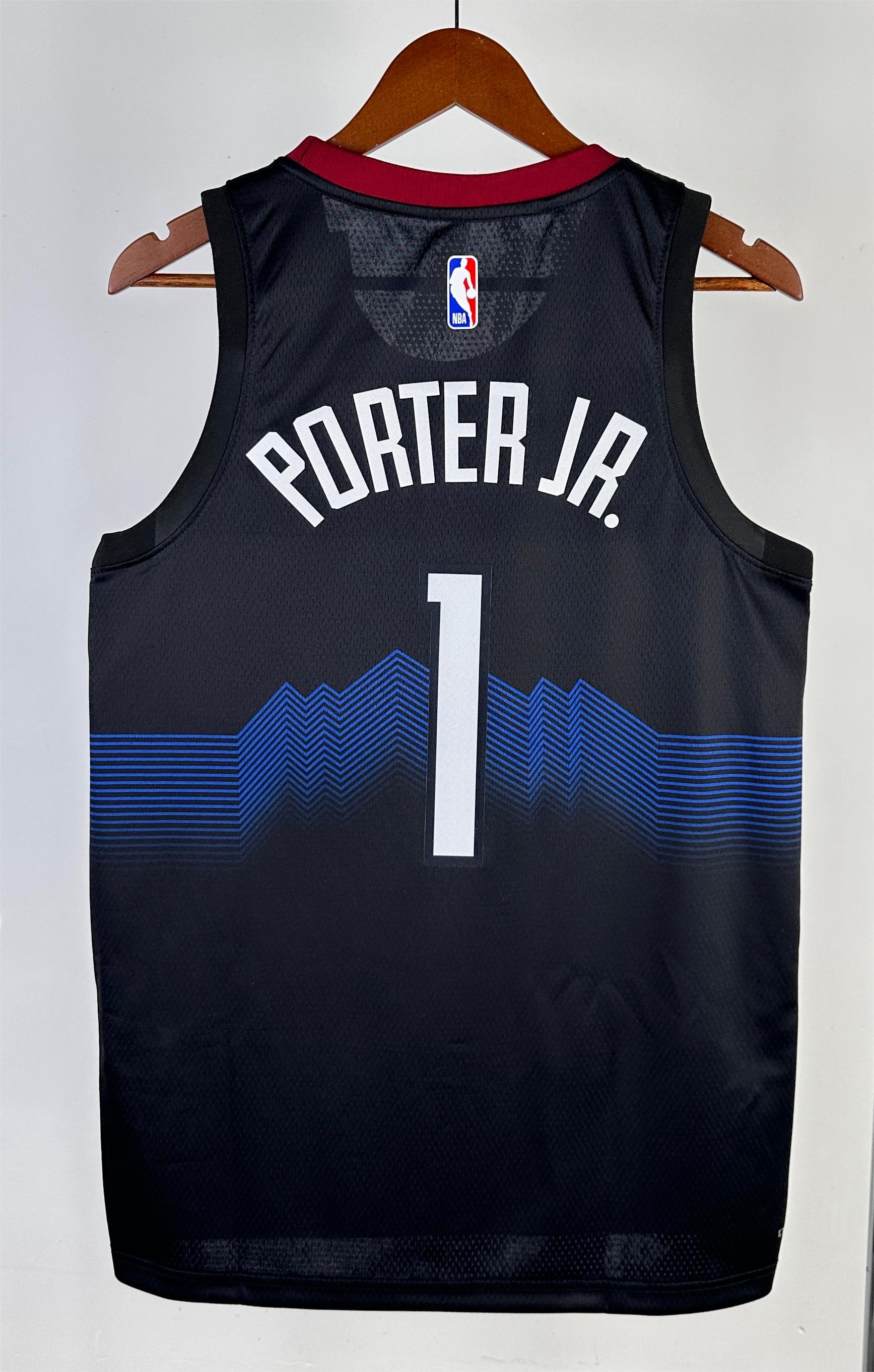 NBA Men Season 2024 Denver Nuggets Black City Edition #1 PORTER JR. Jersey High Quality Name and Number Print - leoleo123123