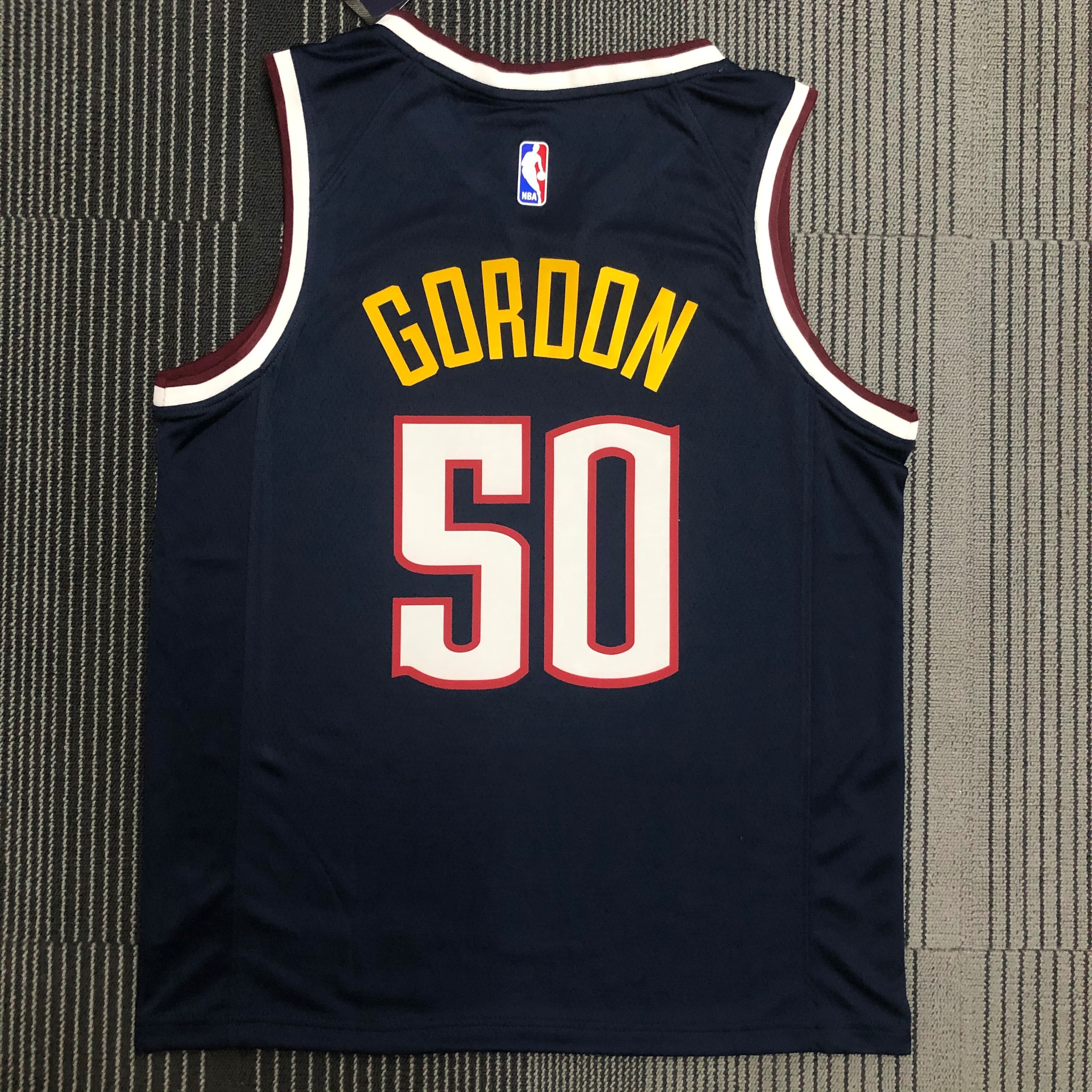 NBA Men Denver Nuggets Dark Blue #50 GORDON Jersey High Quality Name and Number Print - leoleo123123