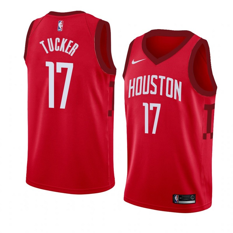 NBA Men Houston Rockets Rewarding Red #17 TUCKER Jersey High Quality Name and Number Print - leoleo123123