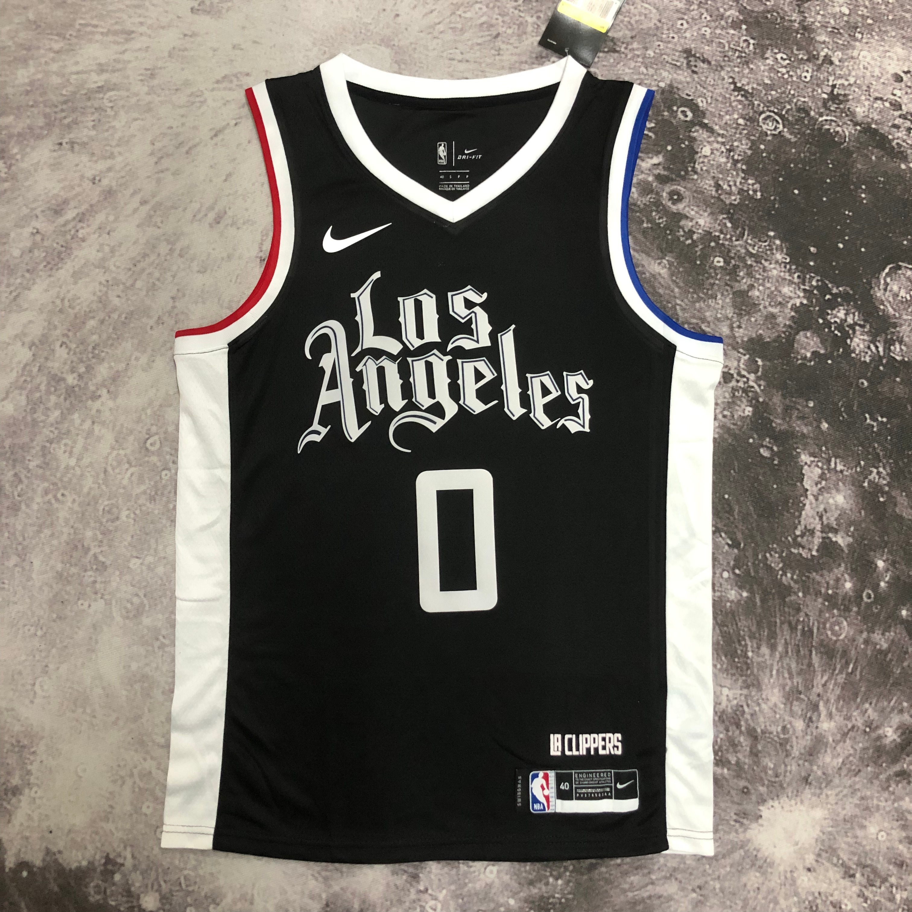 NBA Season 20-21 Men Los Angeles Clippers in Latin Black City #0 WESTBROOK Jersey High Quality Name and Number Print - leoleo123123