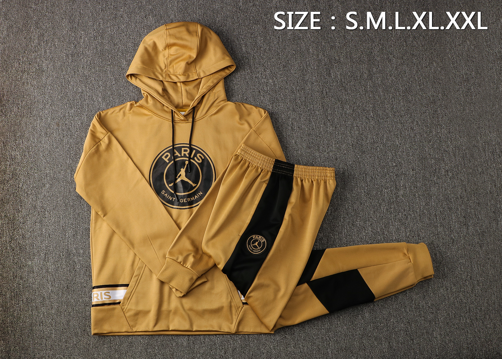 21-22 PSG Yellow Sweater Tracksuit with Cap Thai Quality - leoleo123123
