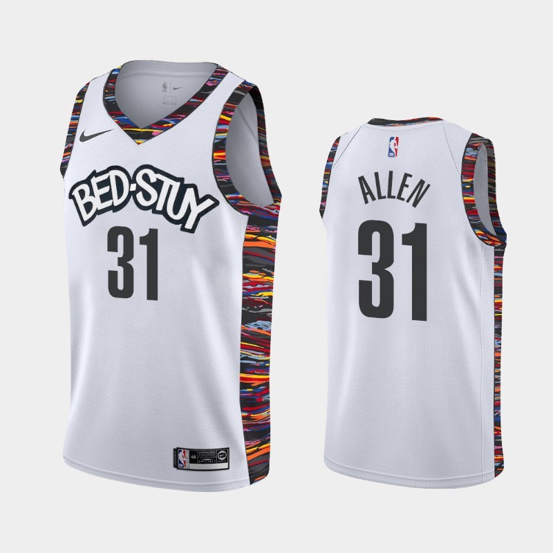 NBA Men New Brooklyn Nets White City #31 ALLEN Jersey High Quality Name and Number Print - leoleo123123