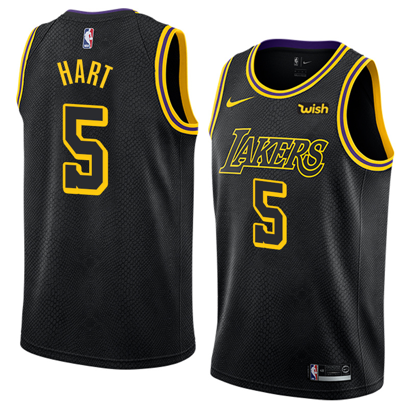 NBA Men Los Angeles Lakers Black #5 HART Round Neck Jersey High Quality Name and Number Print - leoleo123123