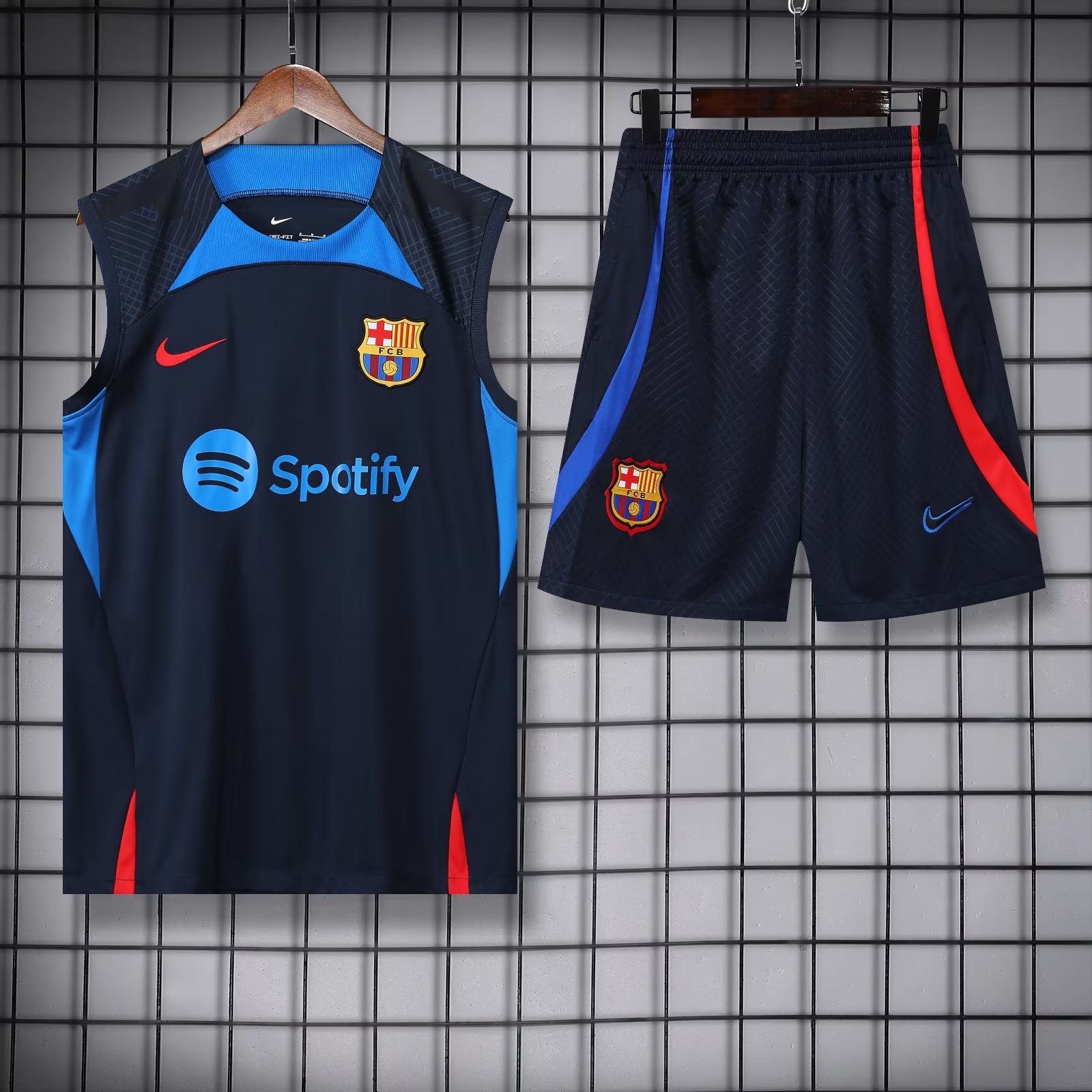 22/23 Barcelona Dark Blue Vest Training Tracksuit - leoleo123123