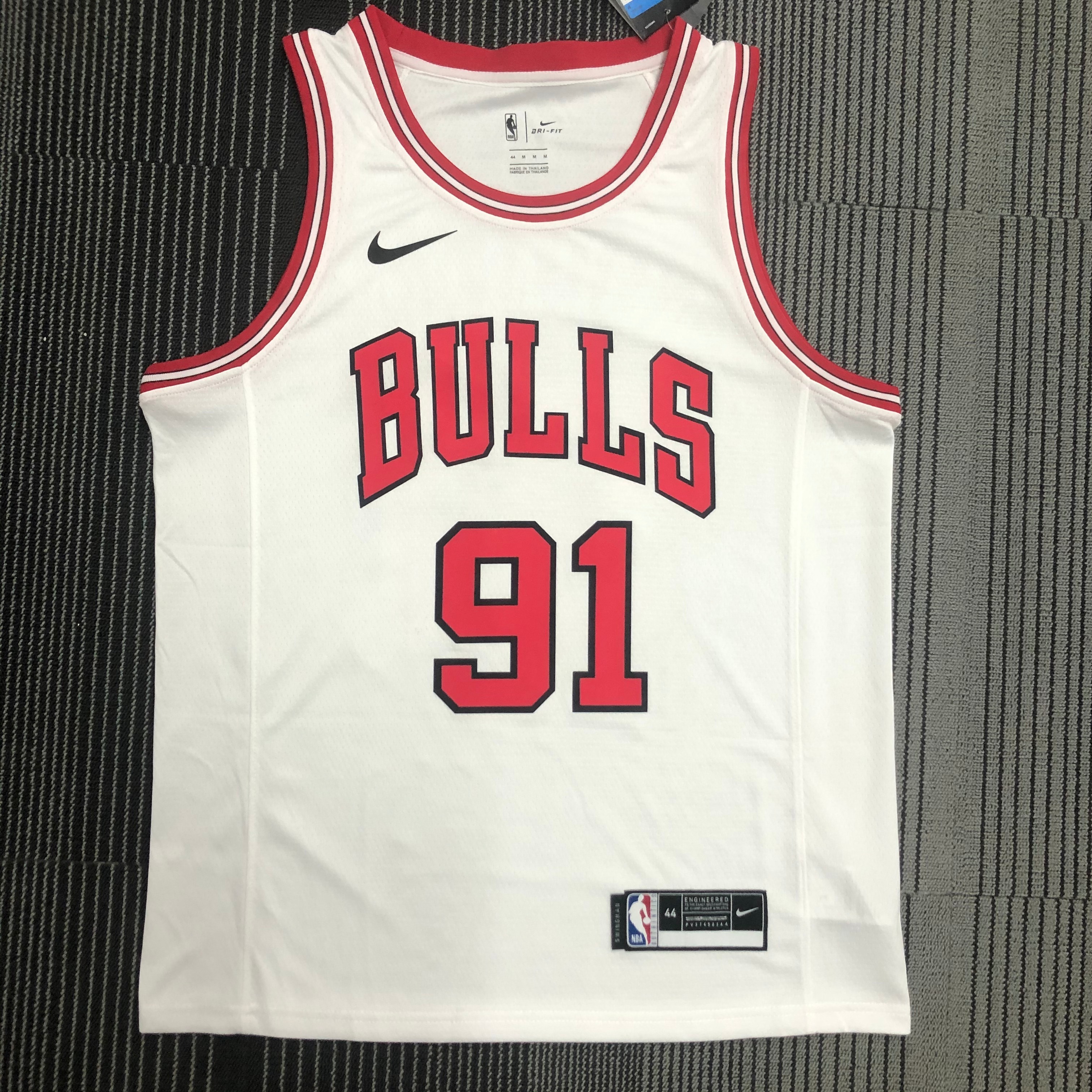 NBA Men Chicago Bulls White #91 RODMAN Jersey High Quality Name and Number Print - leoleo123123