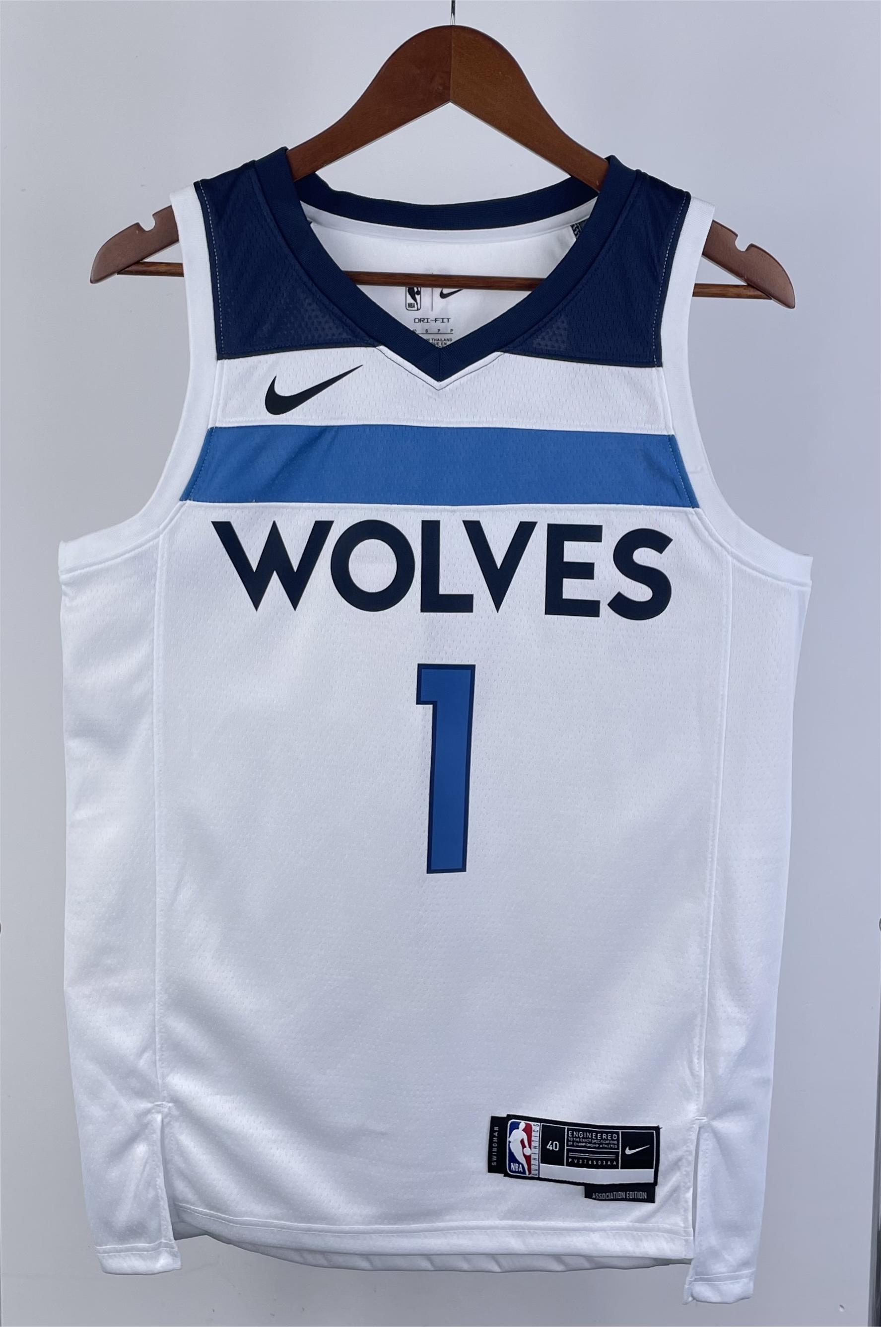 NBA Men 2023 Minnesota Timberwolves White #1 ANDERSON Jersey High Quality Name and Number Print - leoleo123123