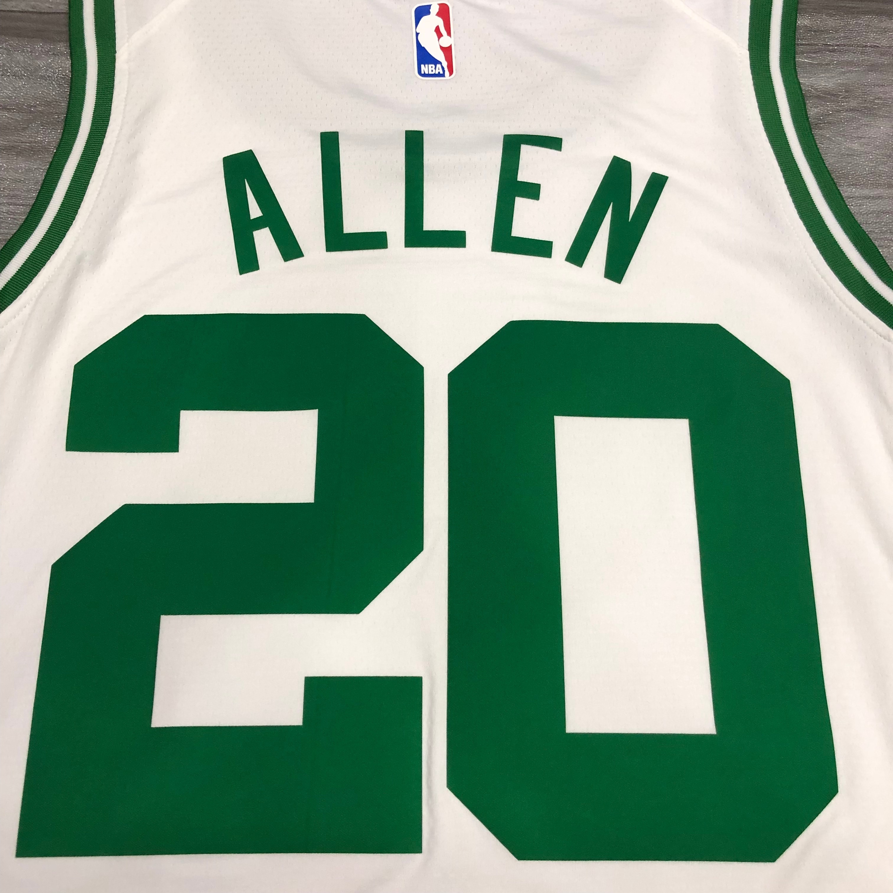 NBA Boston Celtics Retro White with Green Name #20 ALLEN Jersey High Quality Name and Number Print - leoleo123123