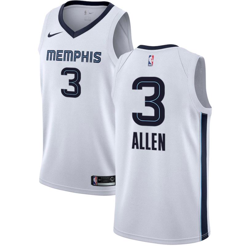 NBA Men Memphis Grizzlies White #3 ALLEN Jersey High Quality Name and Number Print - leoleo123123