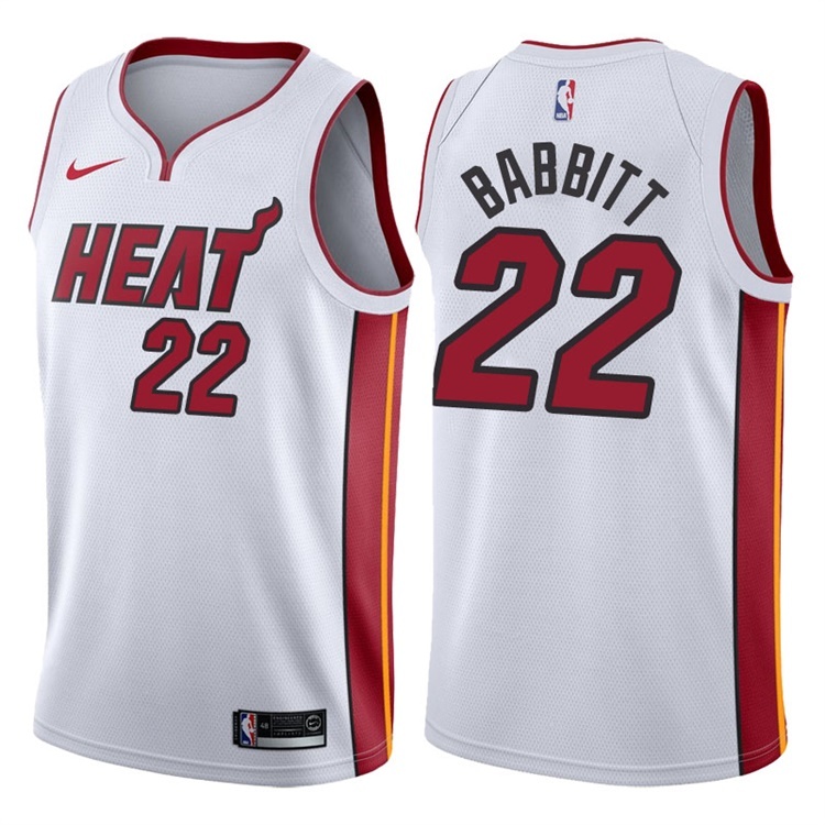 NBA Men Miami Heat White #22 BABBITT Jersey High Quality Name and Number Print - leoleo123123